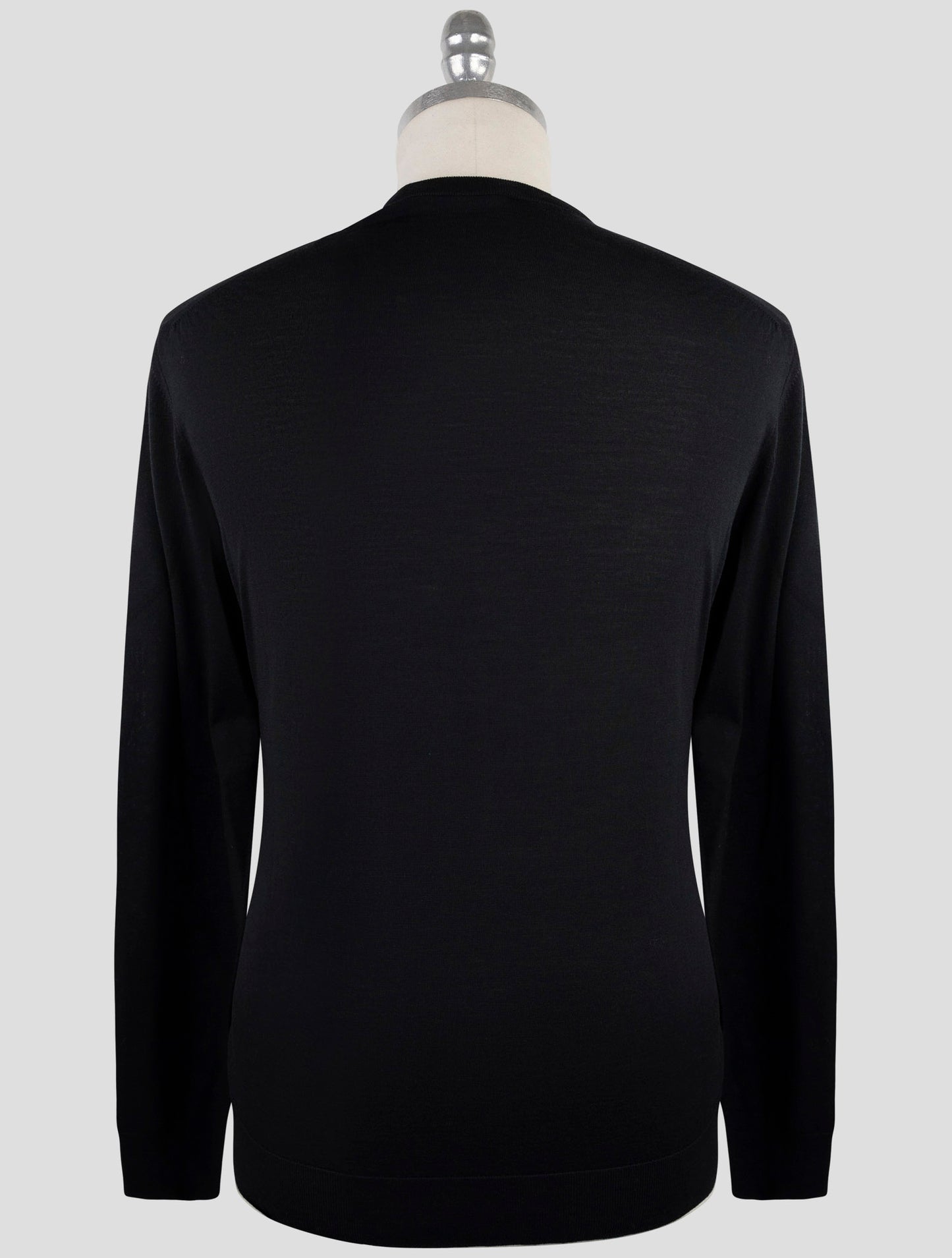 Kiton Black Wool Tsweater Crewneck