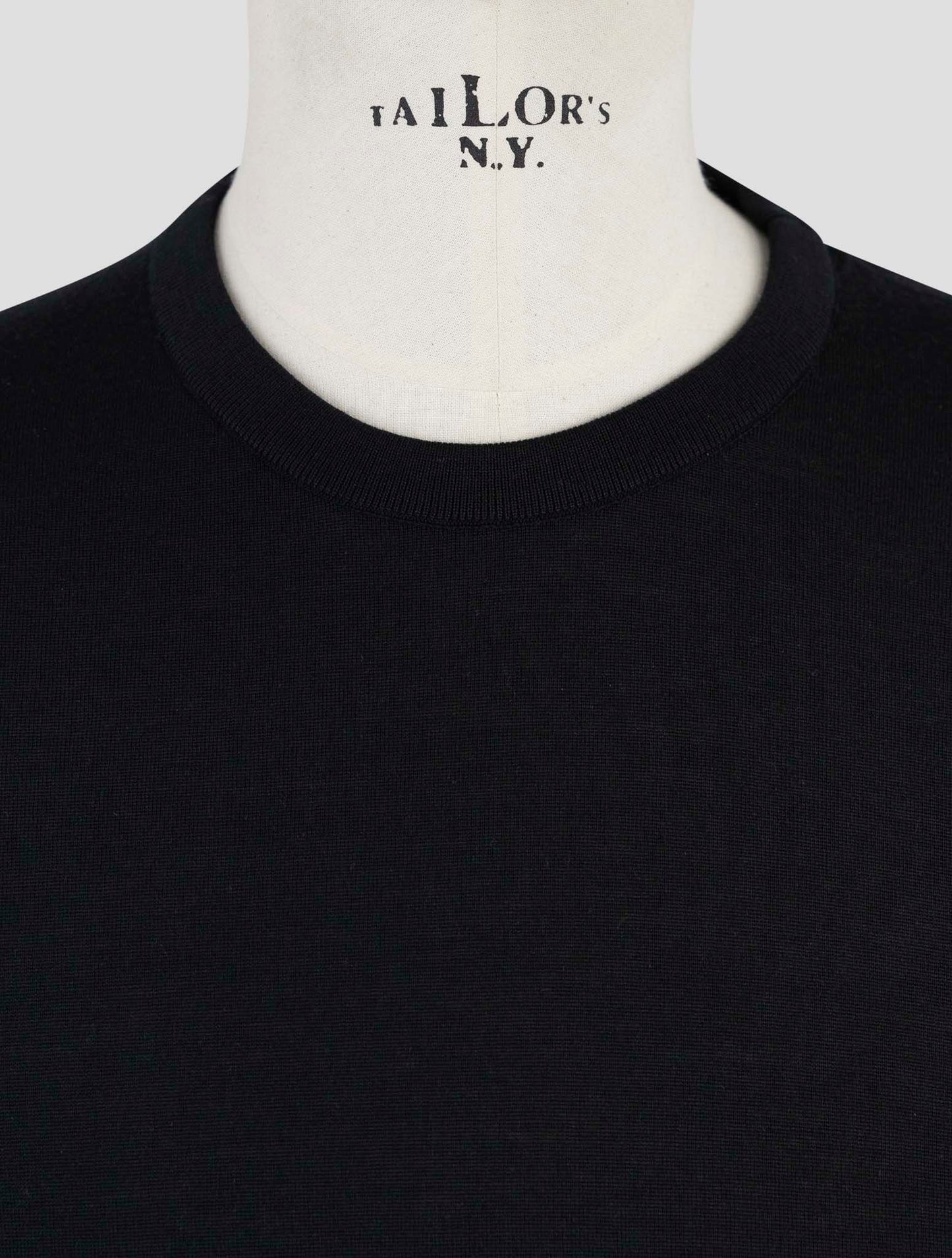 Kiton Black Wool Tsweater Crewneck