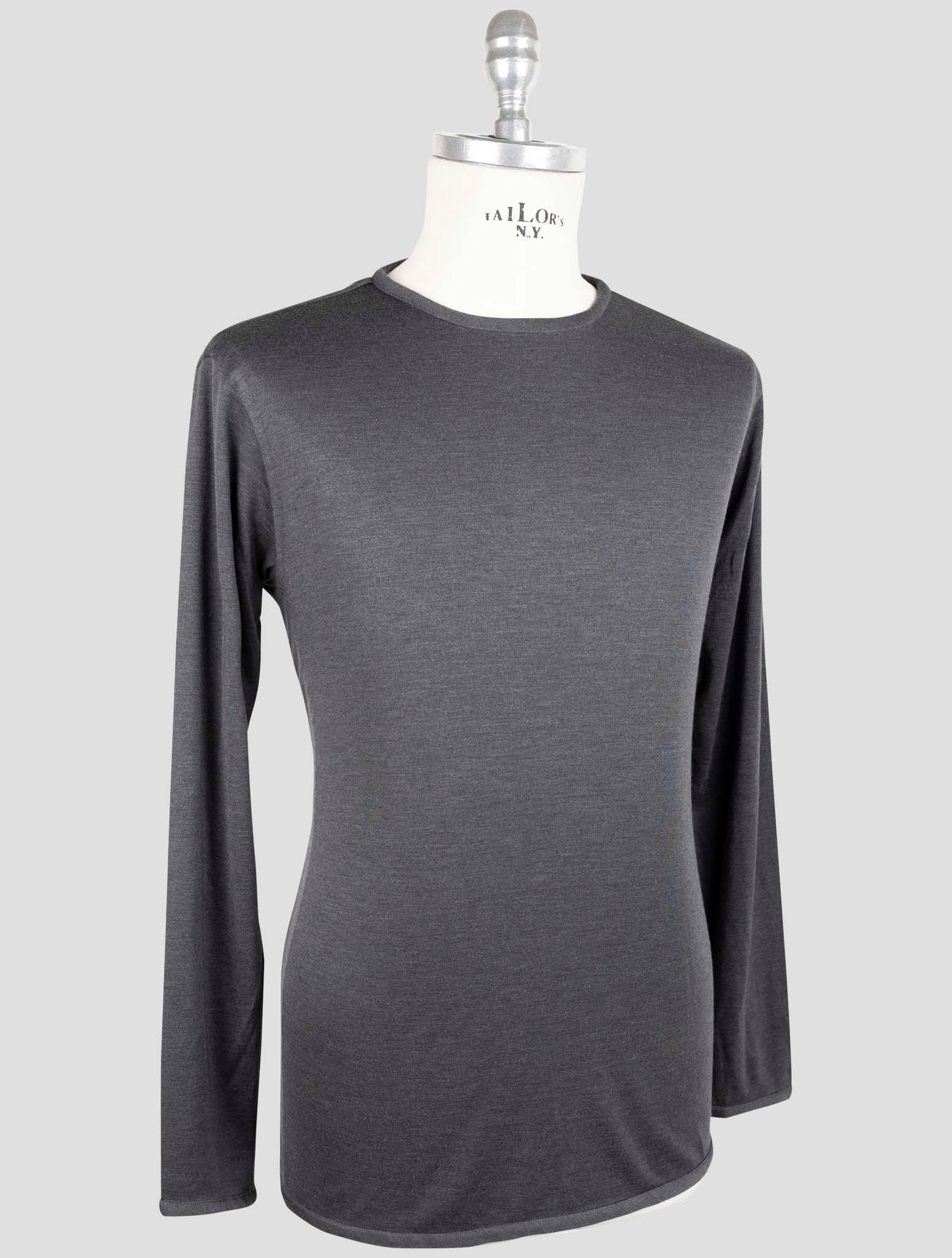 Kiton Dark Gray Cashmere Silk Sweater Crewneck
