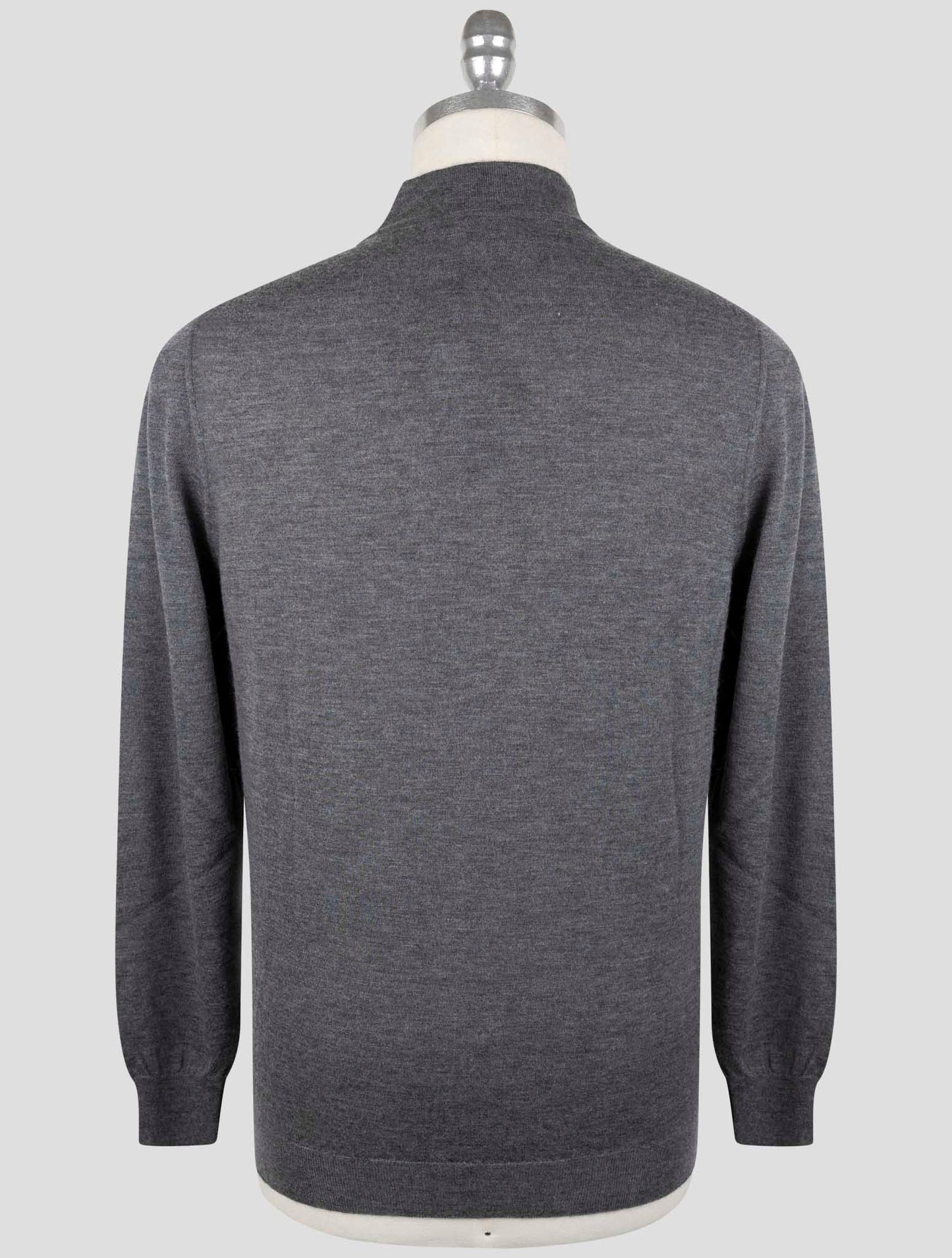 Kiton Gray Cashmere Silk Sweater Half Neck