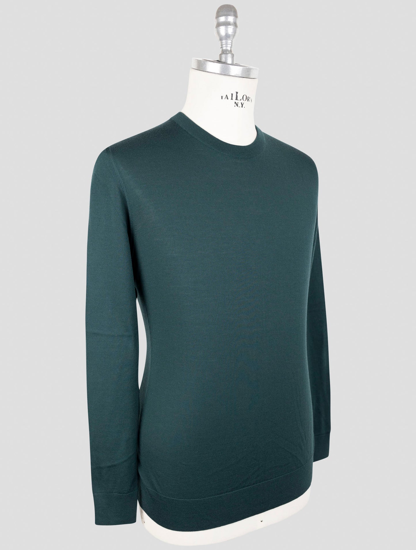 Kiton Green Wool 14 Micron Sweater Crewneck