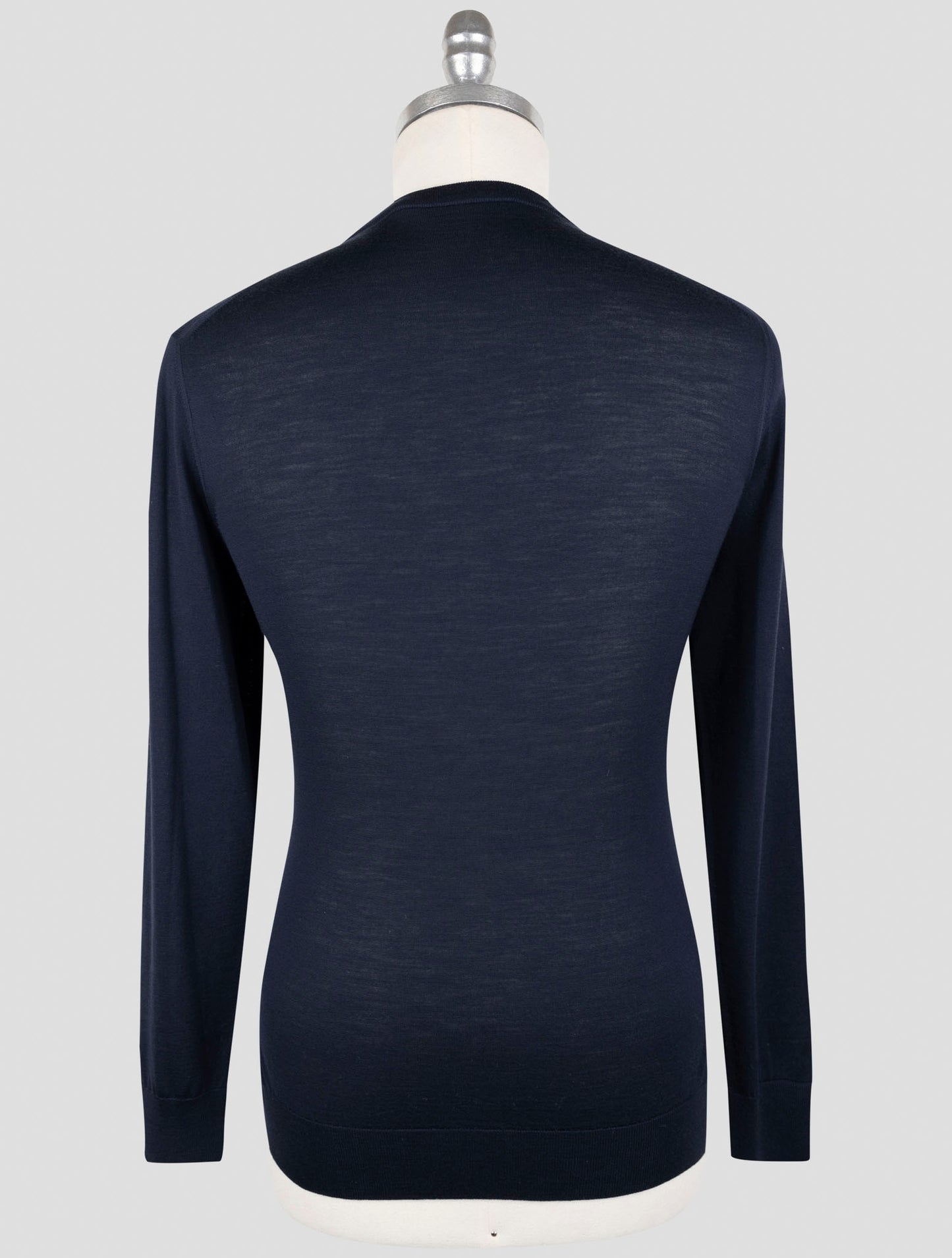 Kiton Blue Wool 14 Micron Sweater Crewneck
