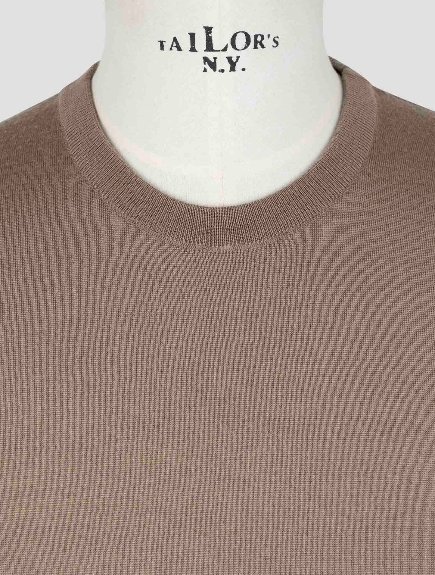 Kiton Brown Wool Sweater Crewneck