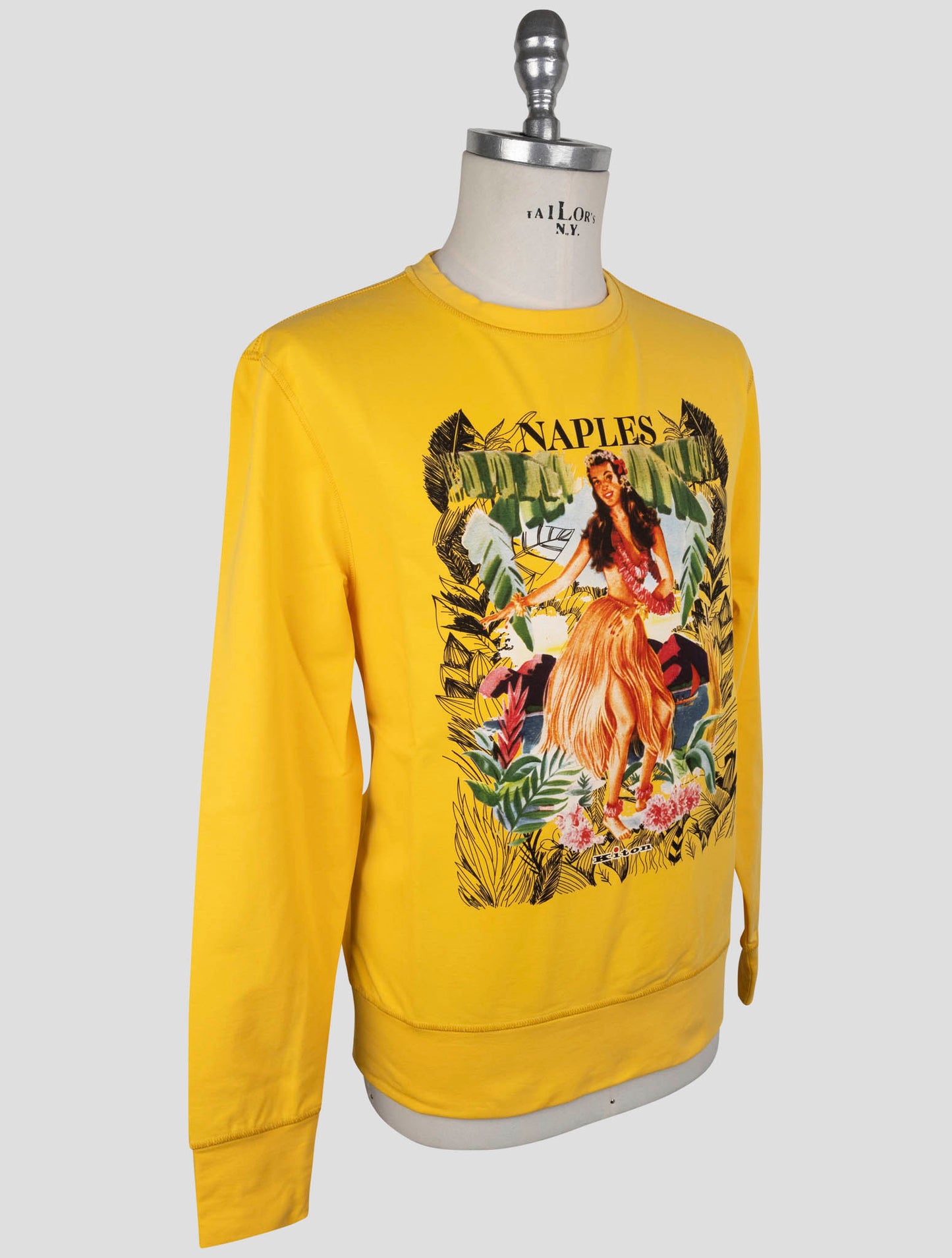Kiton Yellow Cotton Ea Sweater Crewneck