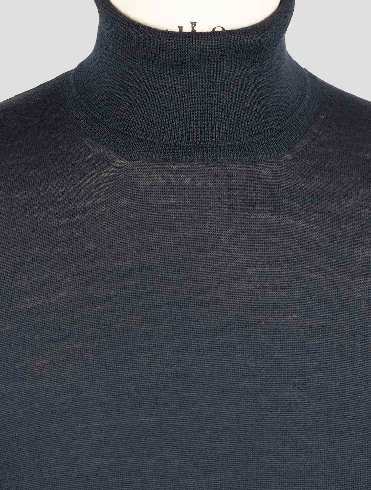 Kiton Dark Blue Wool Sweater Turtleneck