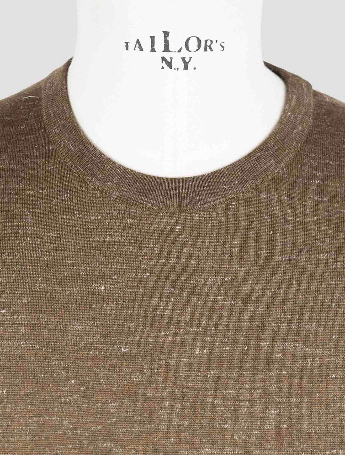 Kiton Brown Silk Cashmere Linen Sweater Crewneck