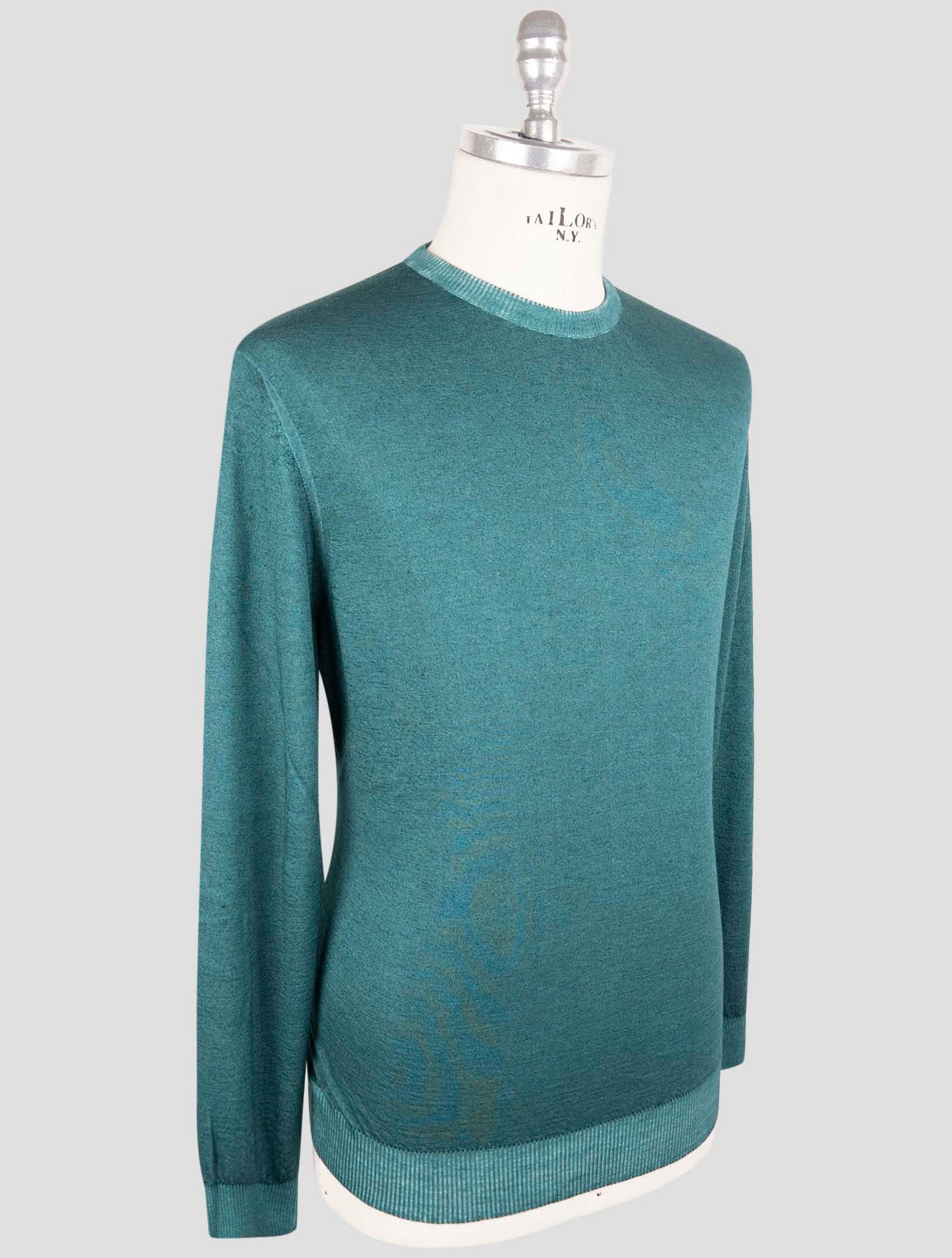Kiton Green Cashmere Silk Sweater Crewneck