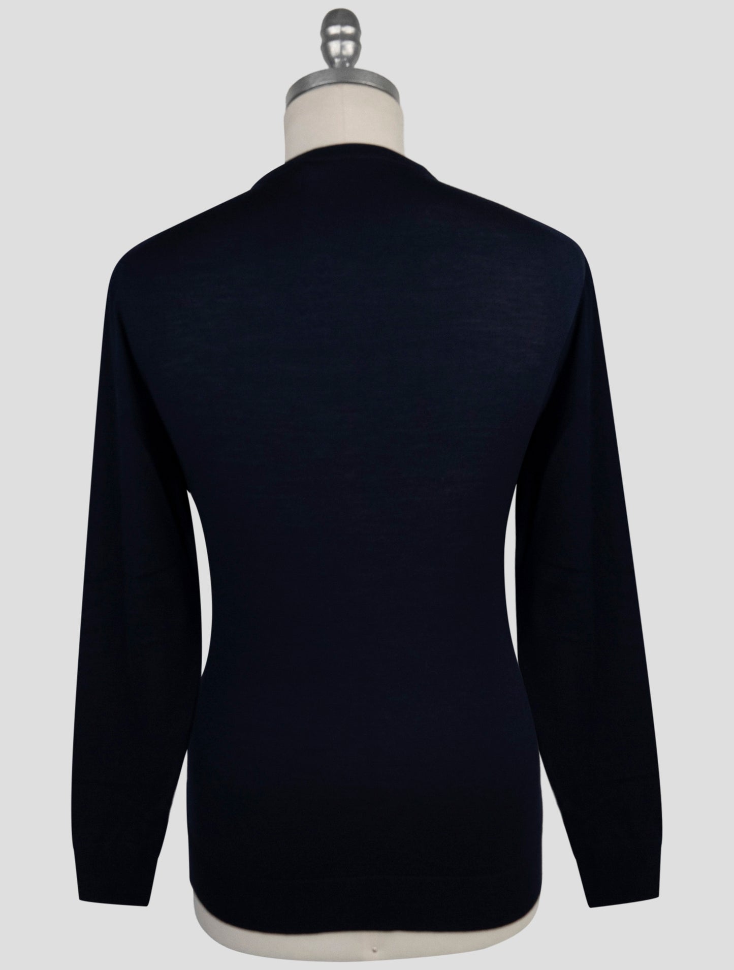Kiton Blue Wool 14 Micron Sweater Crewneck