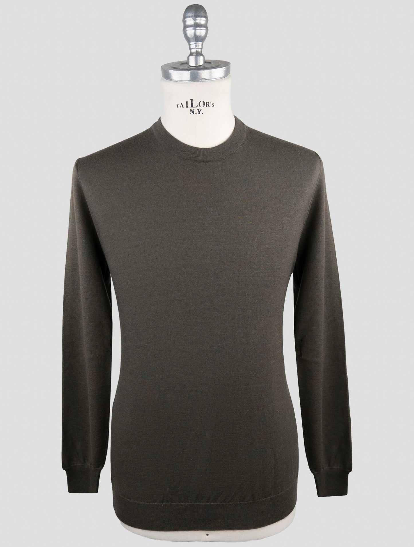 Kiton Green Cashmere Silk Sweater Crewneck