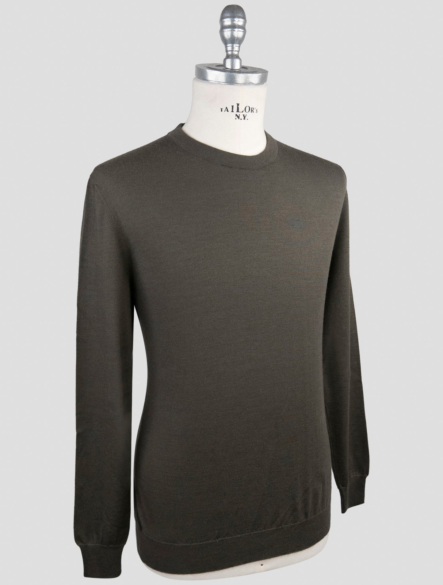 Kiton Green Cashmere Silk Sweater Crewneck