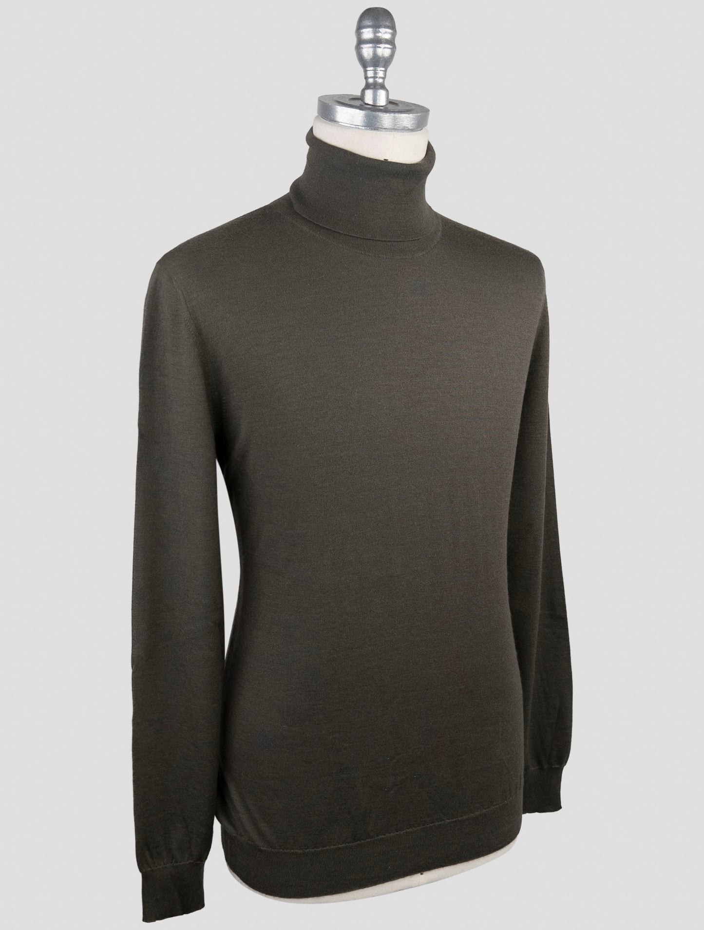 Kiton Green Cashmere Silk Sweater Turtleneck