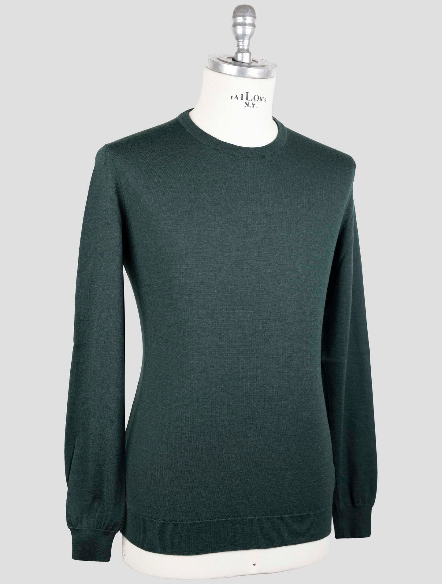 Kiton Green Cashmere Silk Sweater Crewneck
