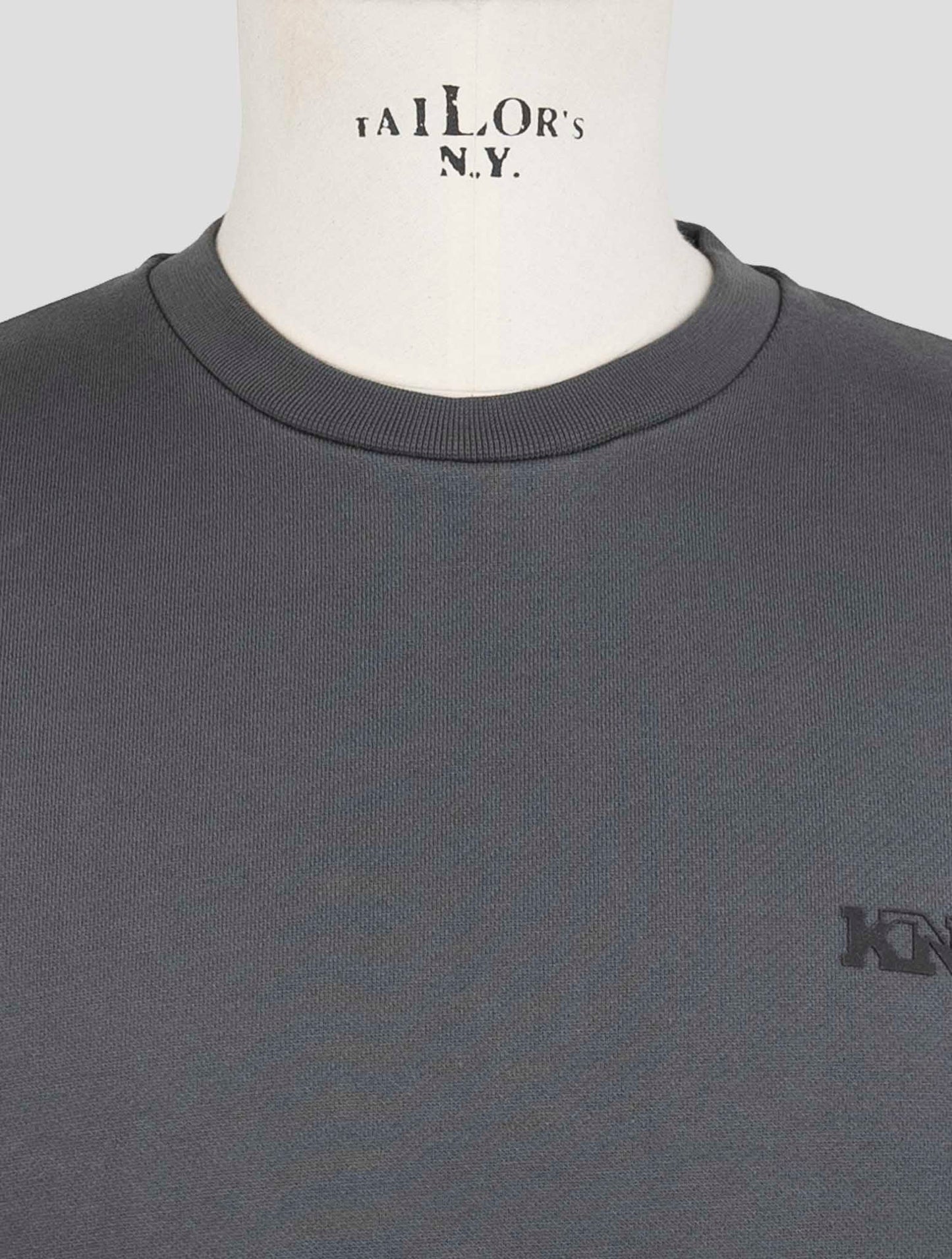 Kiton Knt Gray Cotton Sweater Crewneck