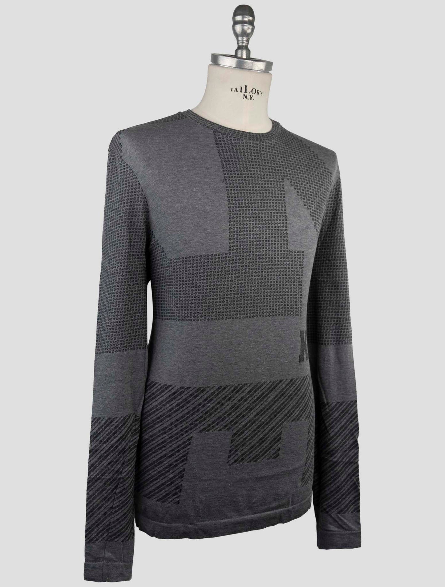 Kiton Knt Gray Cotton Sweater Crewneck