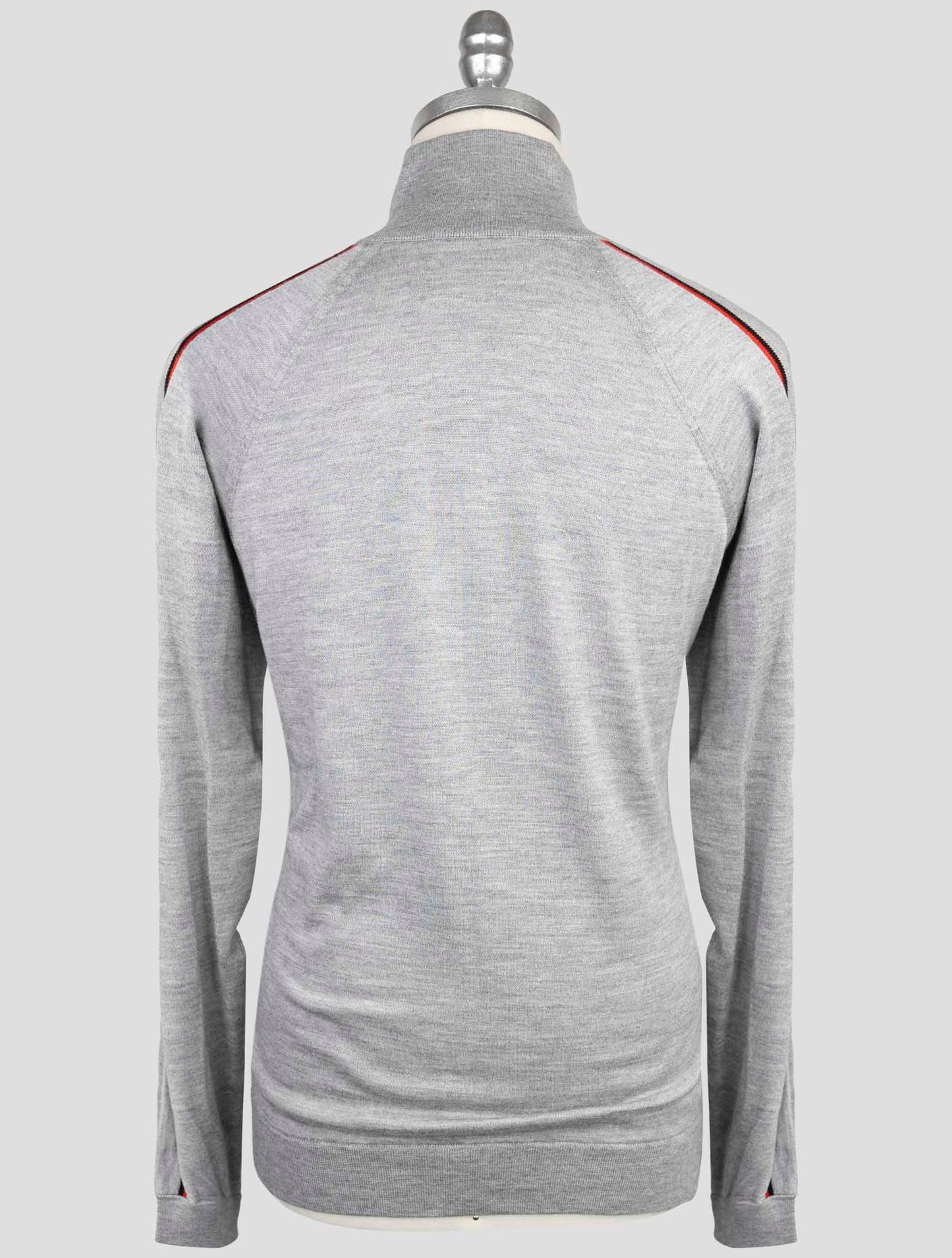 Kiton Gray Cashmere Silk Sweater Full Zip