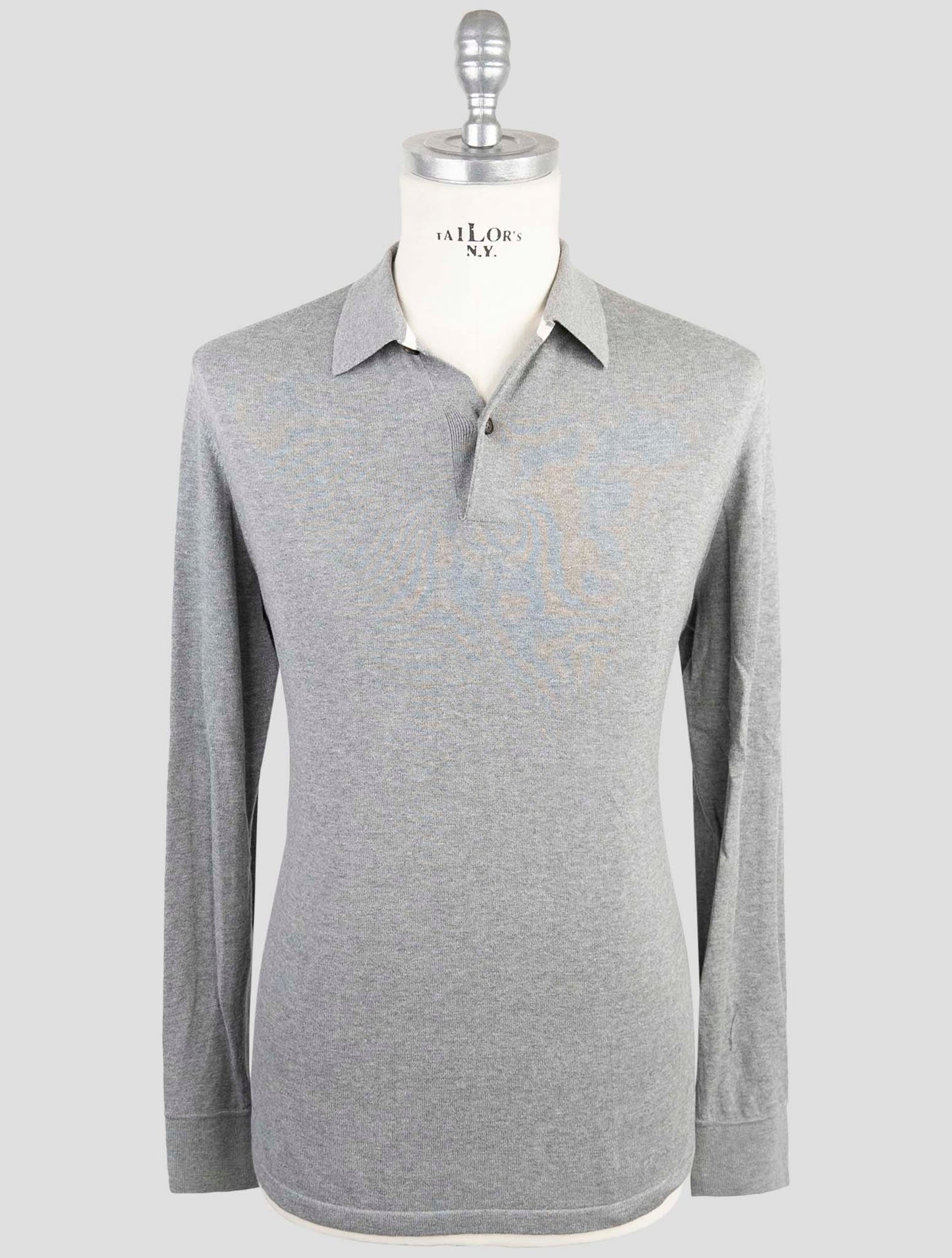 Kiton Gray Cotton Sweater Polo