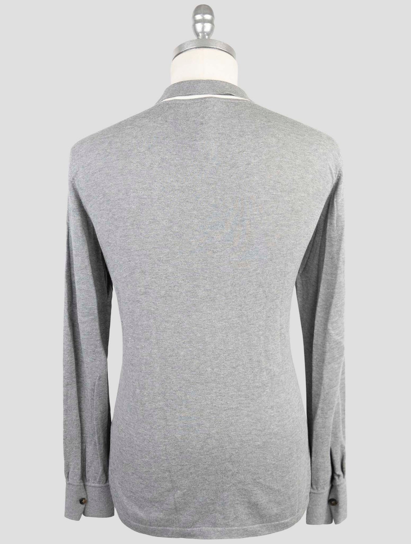Kiton Gray Cotton Sweater Polo