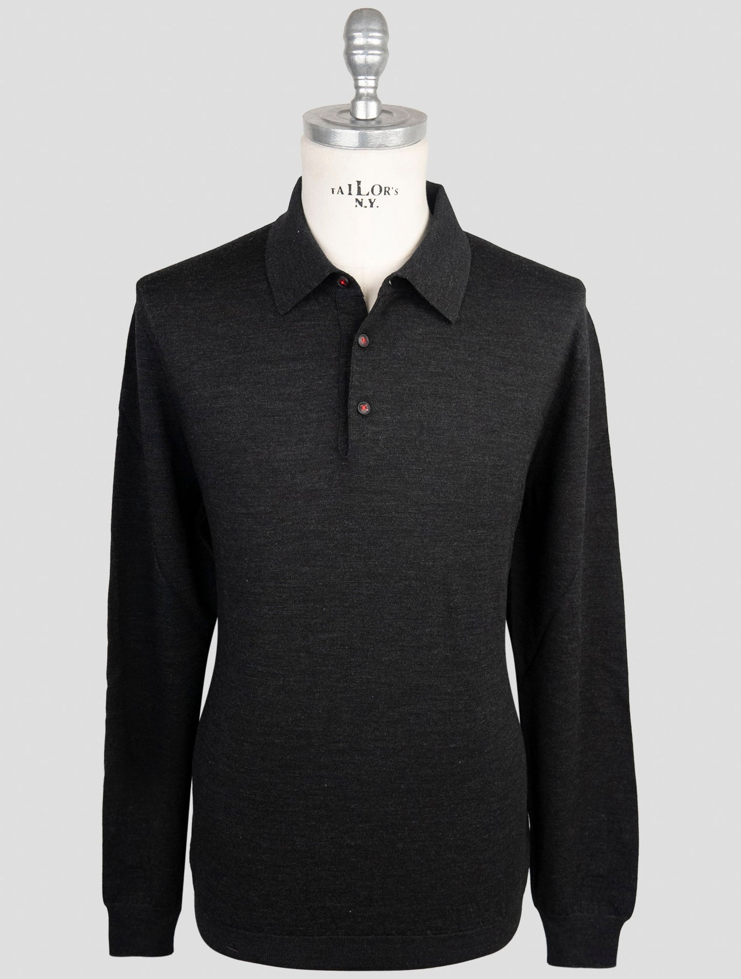 Kiton Dark Gray Wool Sweater Polo