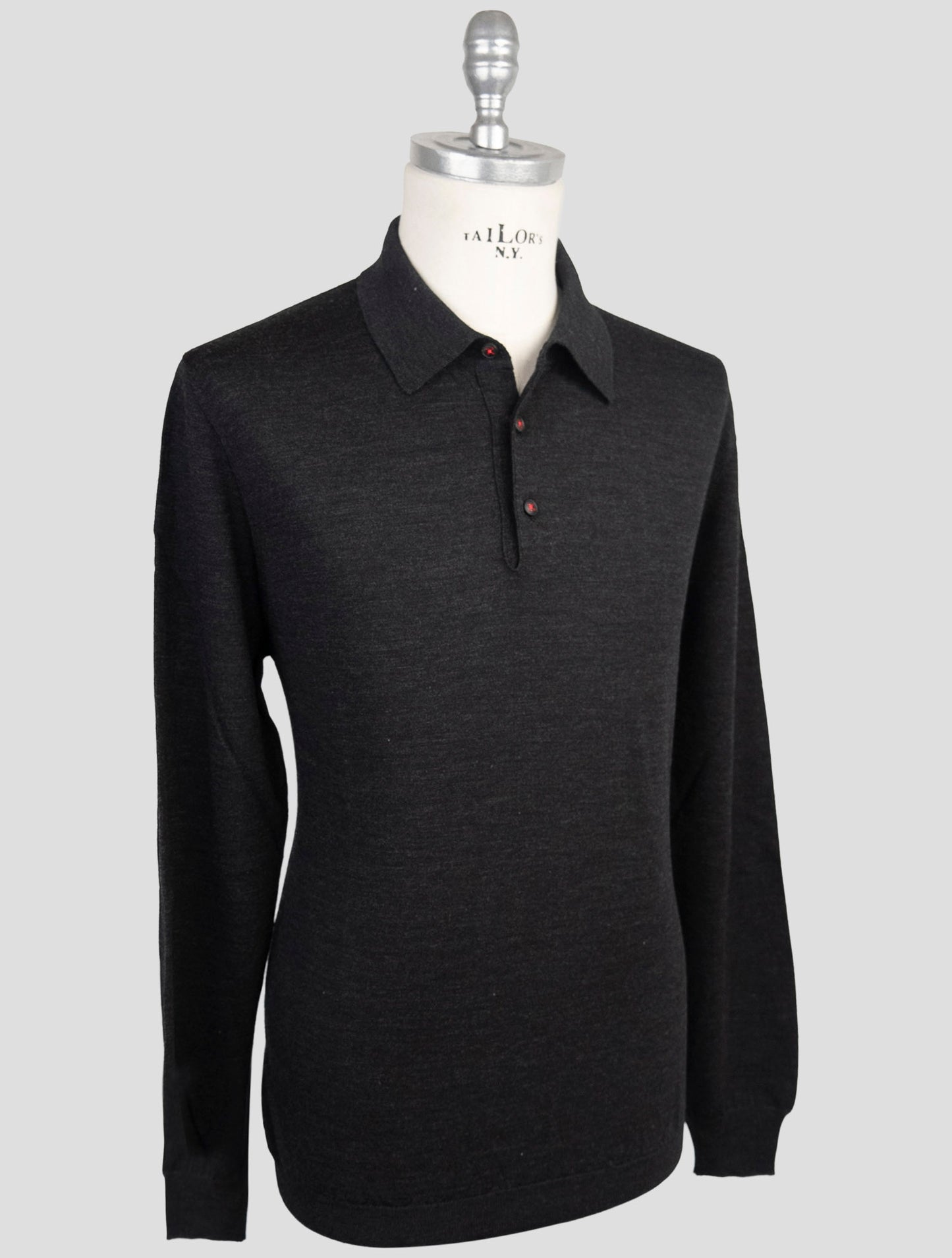 Kiton Dark Gray Wool Sweater Polo