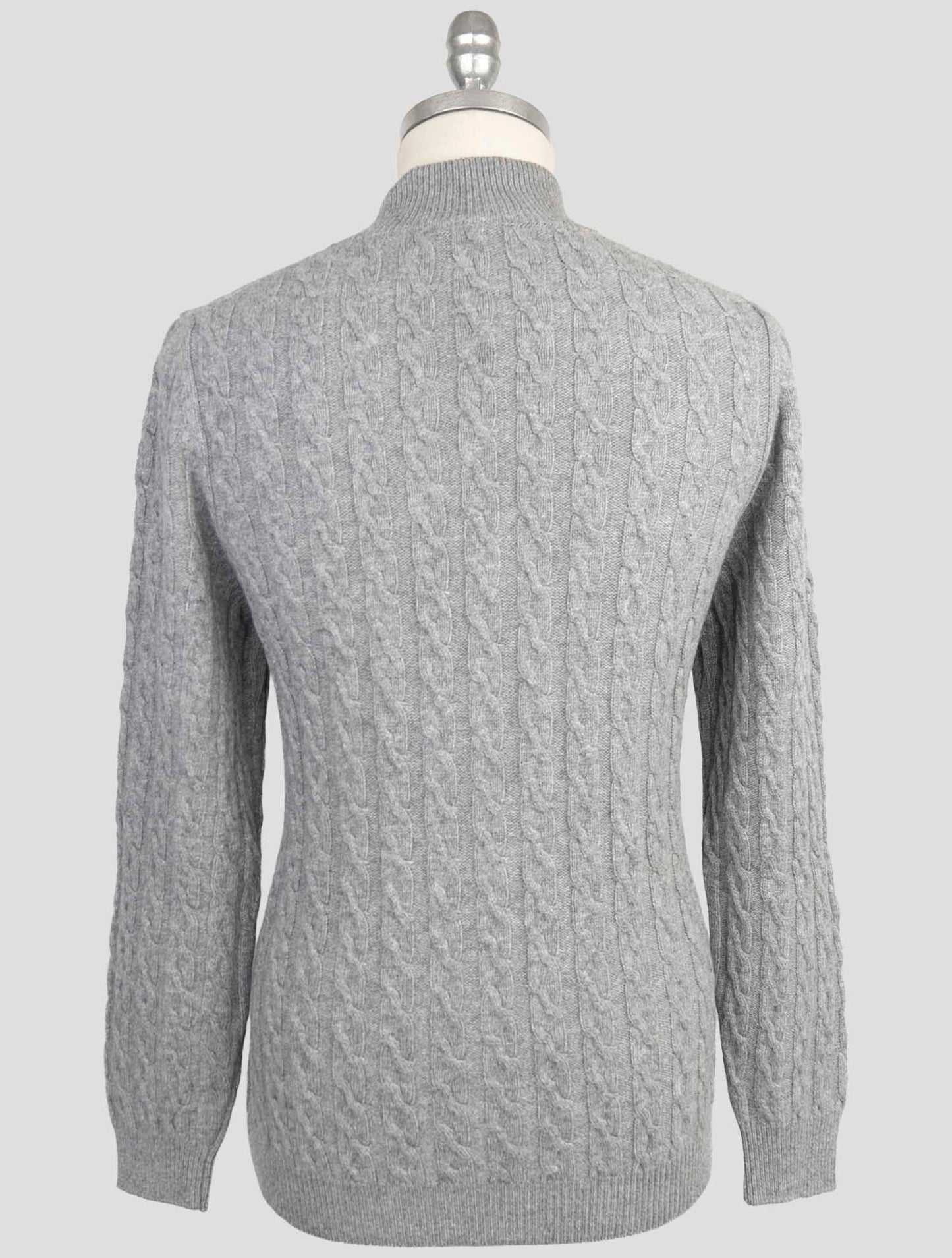 Kiton Gray Cashmere Silk Sweater Half Zip