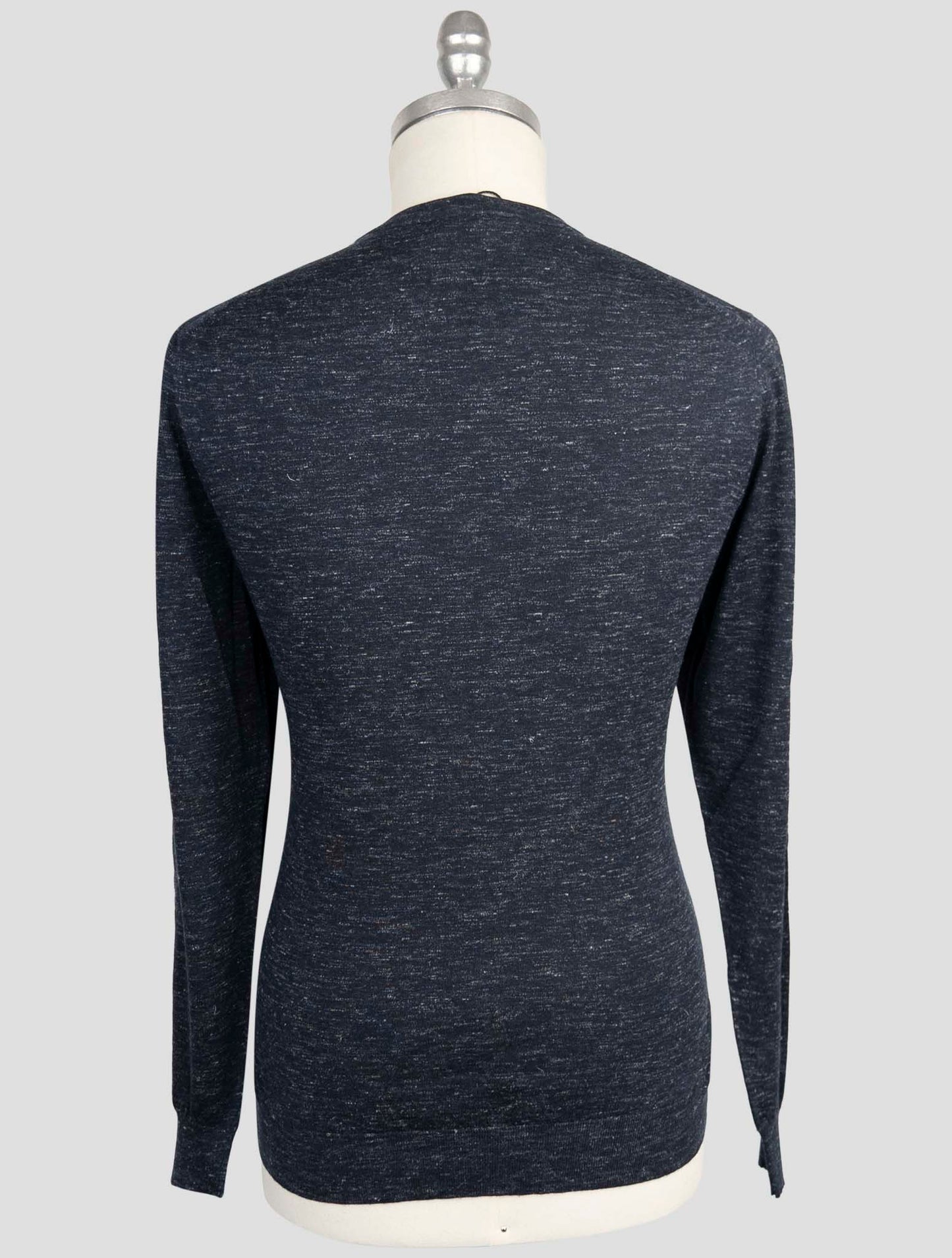 Kiton Blue Silk Cashmere Linen Sweater Crewneck