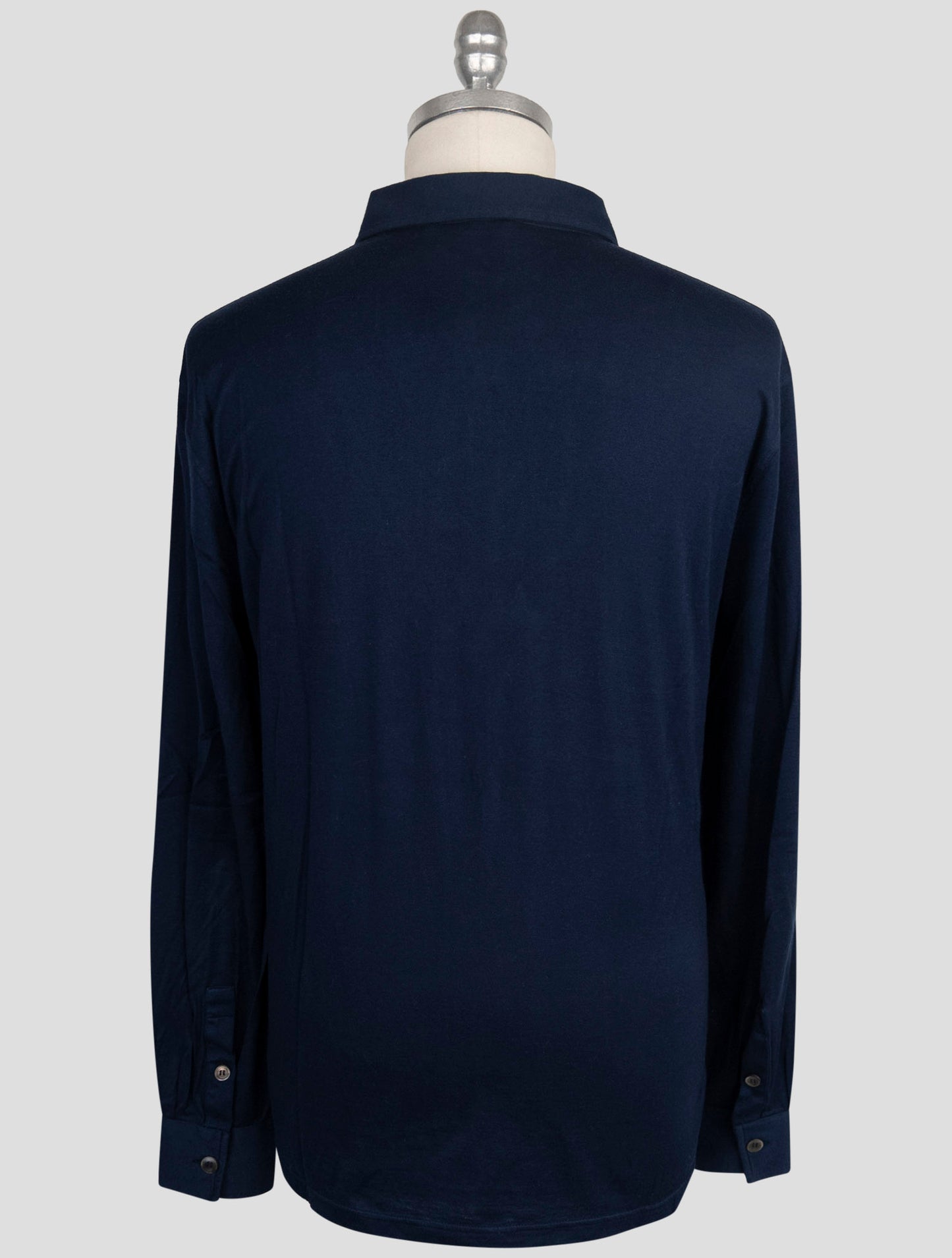 Kiton Blue Cotton Cashmere Sweater Polo