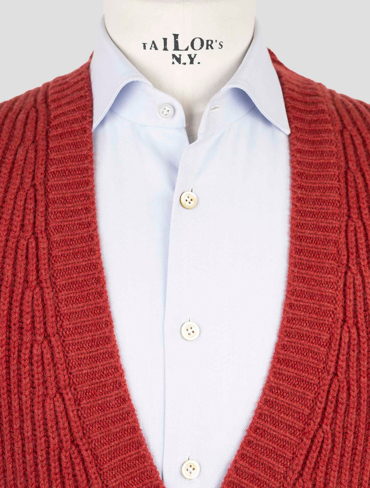 Kiton Red Cashmere Sweater Cardigan