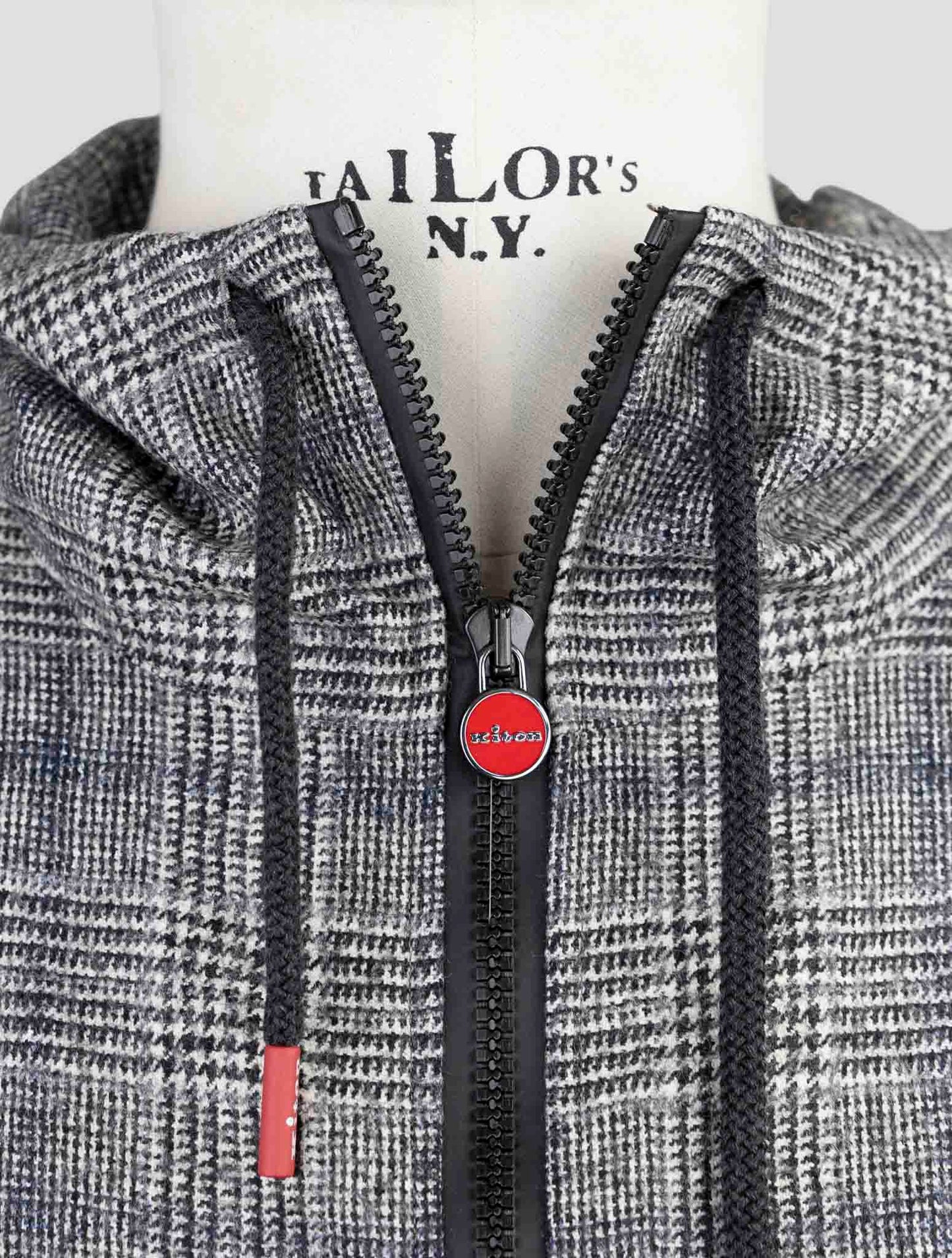 Kiton Gray Virgin Wool Sweater Full Zip Hoodie
