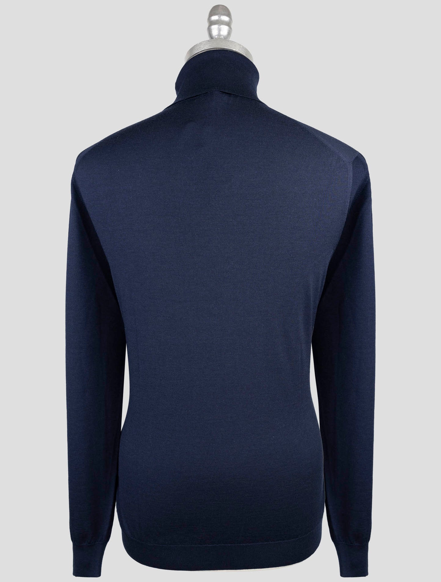 Kiton Blue Cashmere Silk Sweater Turtleneck
