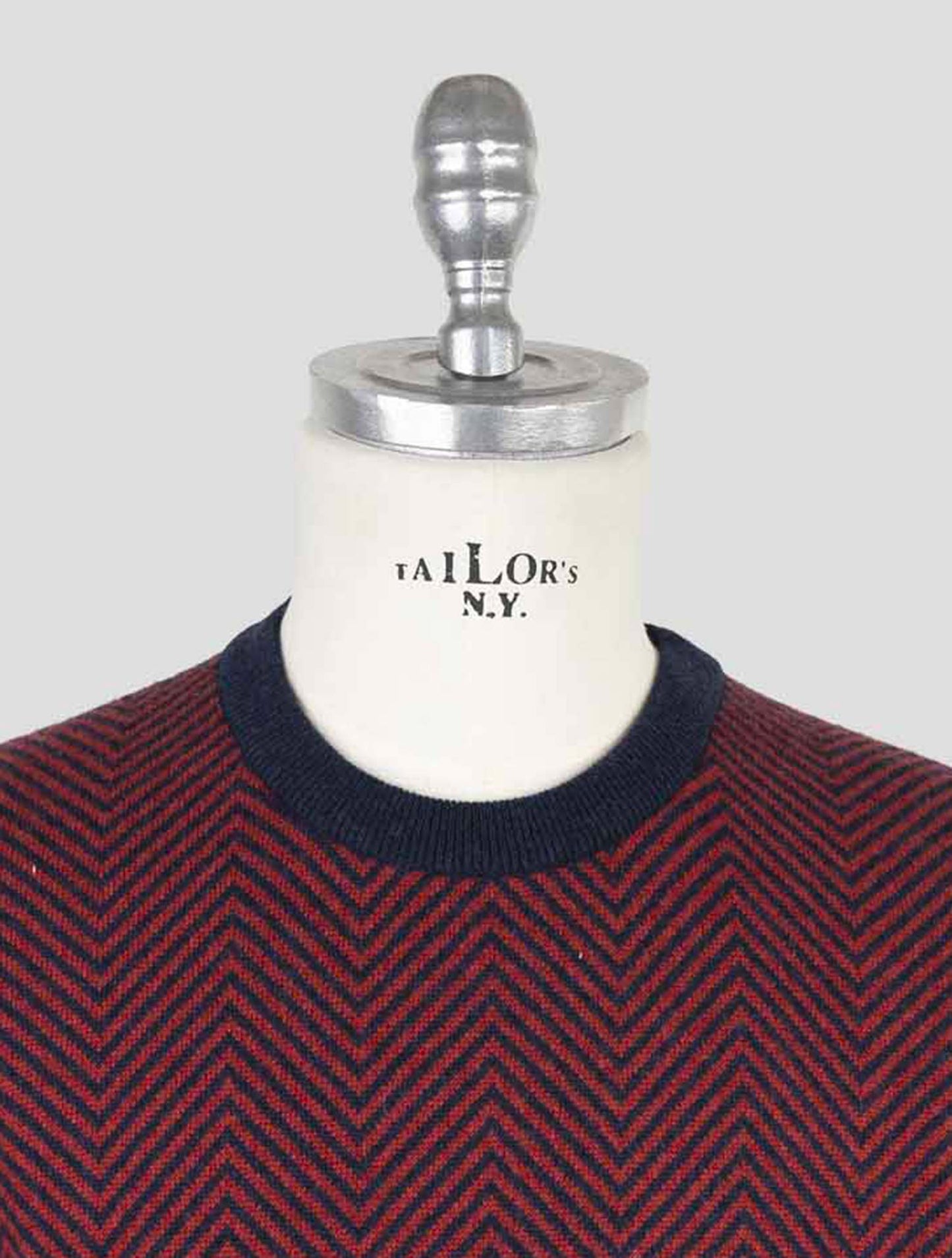 Kiton Red Blue Cashmere Sweater Crewneck