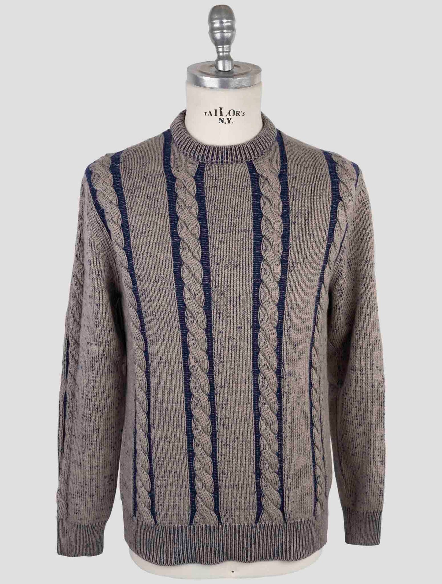 Kiton Gray Blue Cashmere Sweater Crewneck