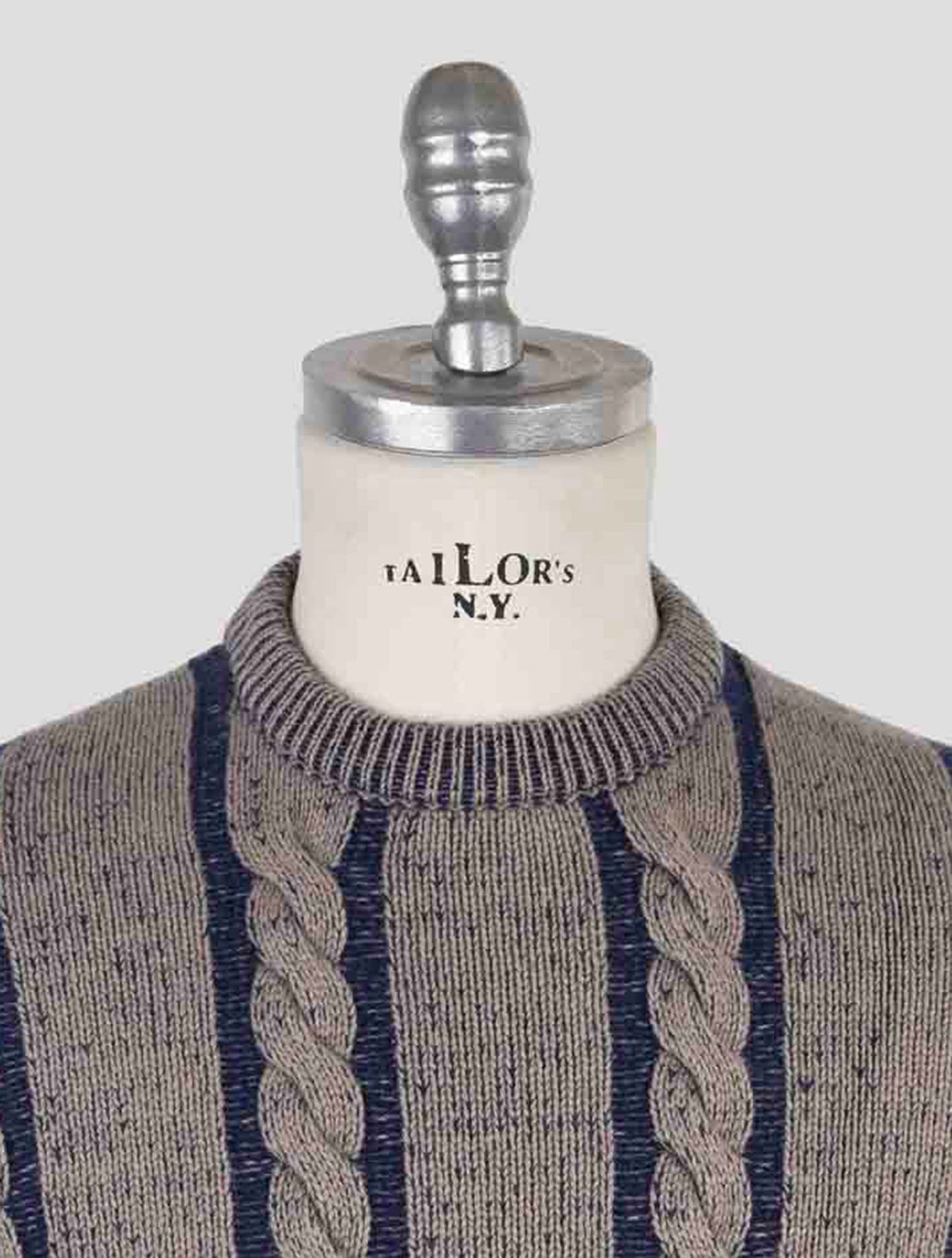 Kiton Gray Blue Cashmere Sweater Crewneck