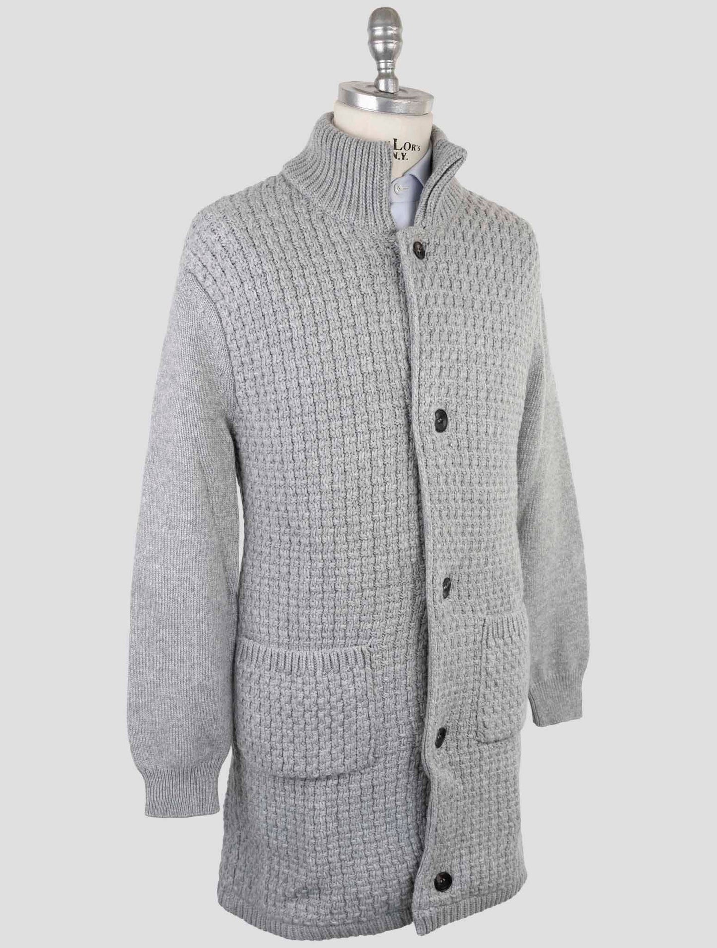 Kiton Gray Cashmere Sweater Cardigan