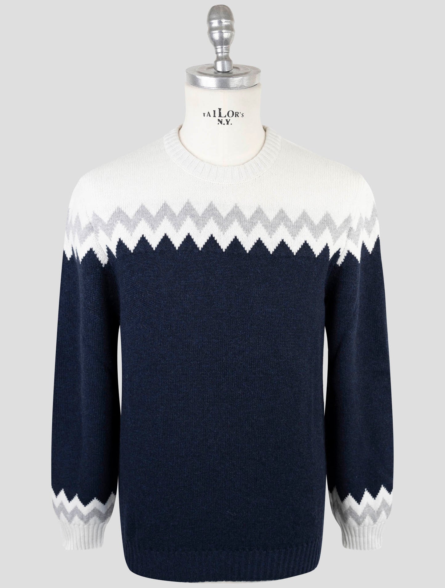 Kiton Blue Gray Cashmere Sweater Crewneck