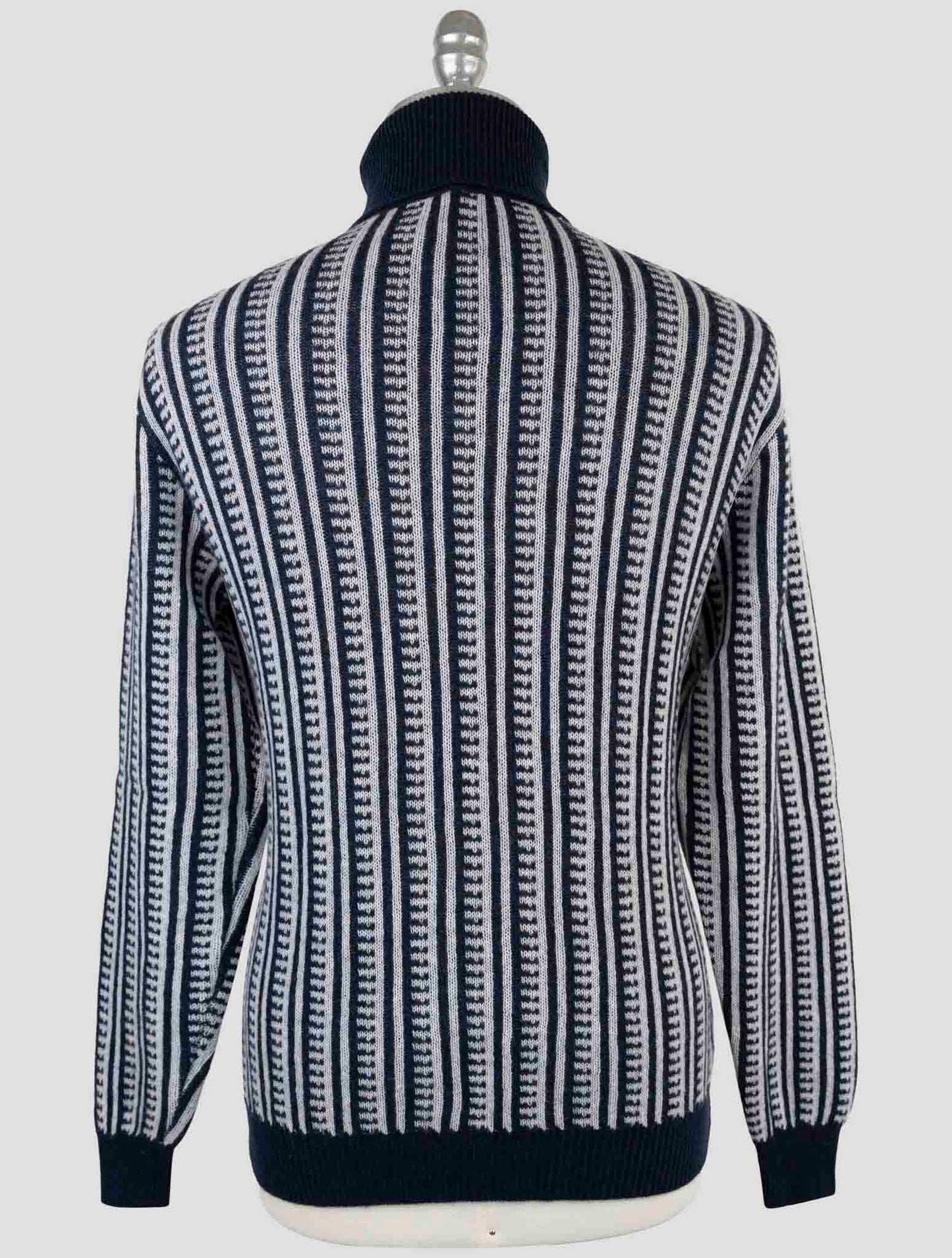 Kiton Blue Gray Cashmere Sweater Turtleneck