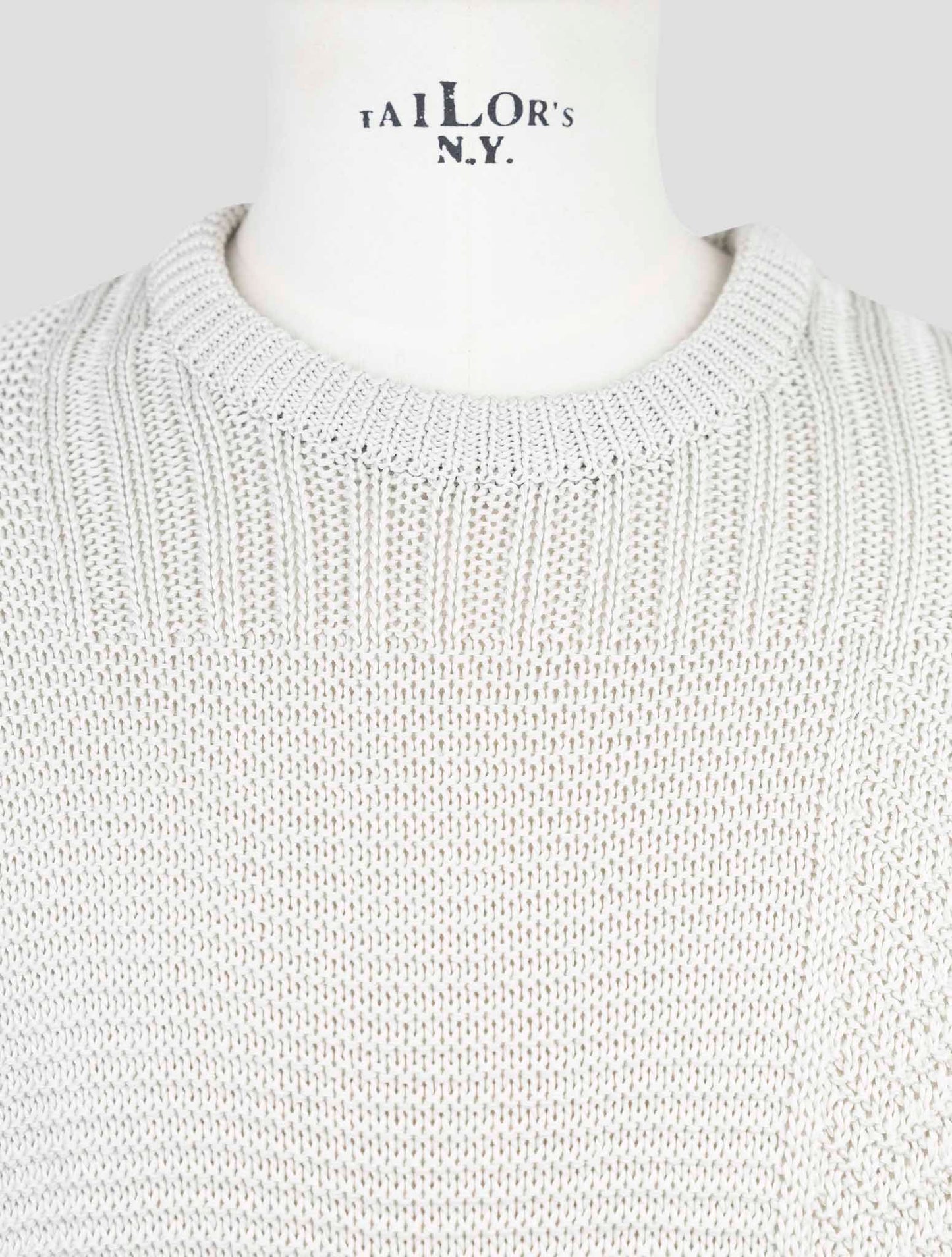 Kiton Gray Cotton Sweater Crewneck