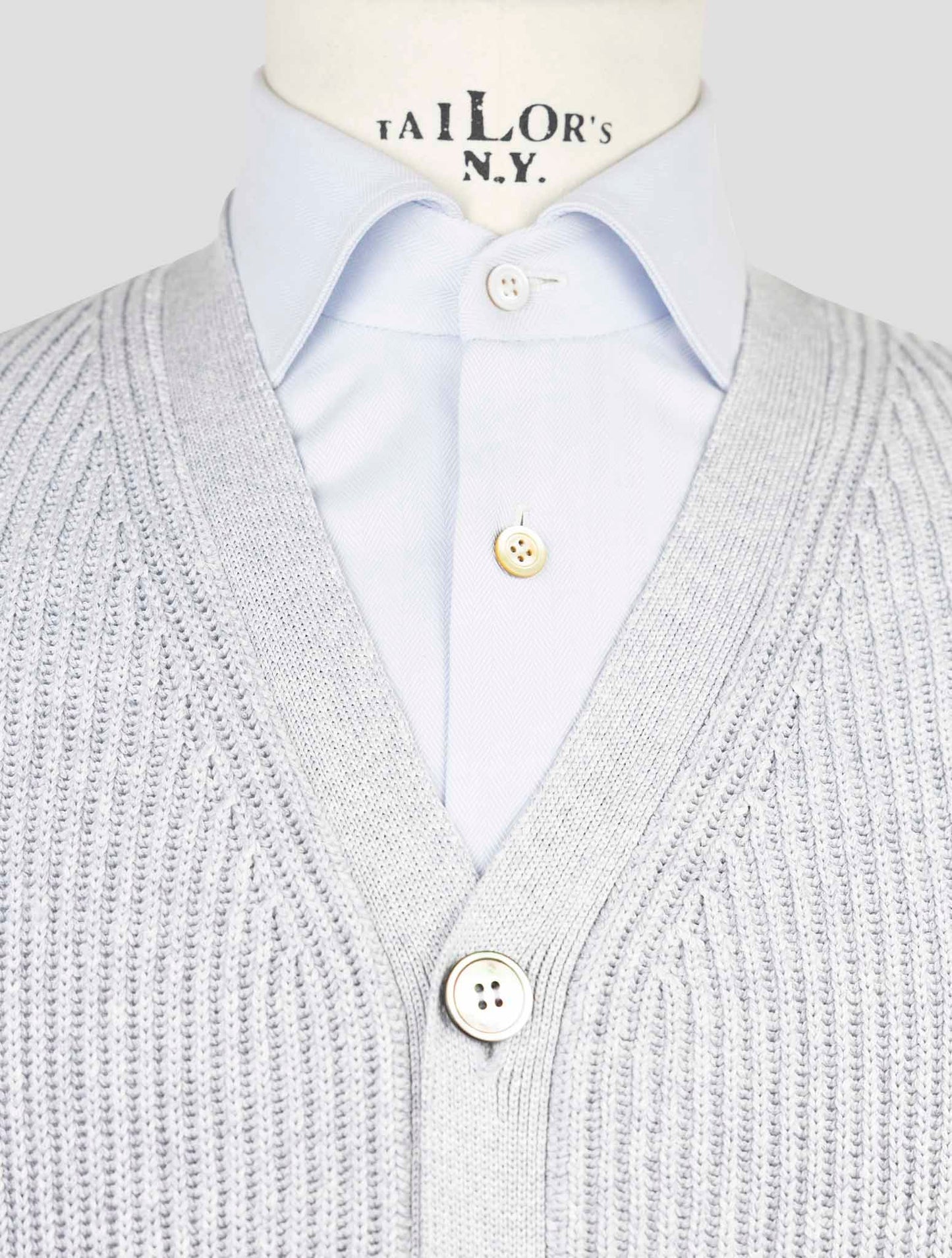 Kiton Gray Cotton Silk Sweater Cardigan