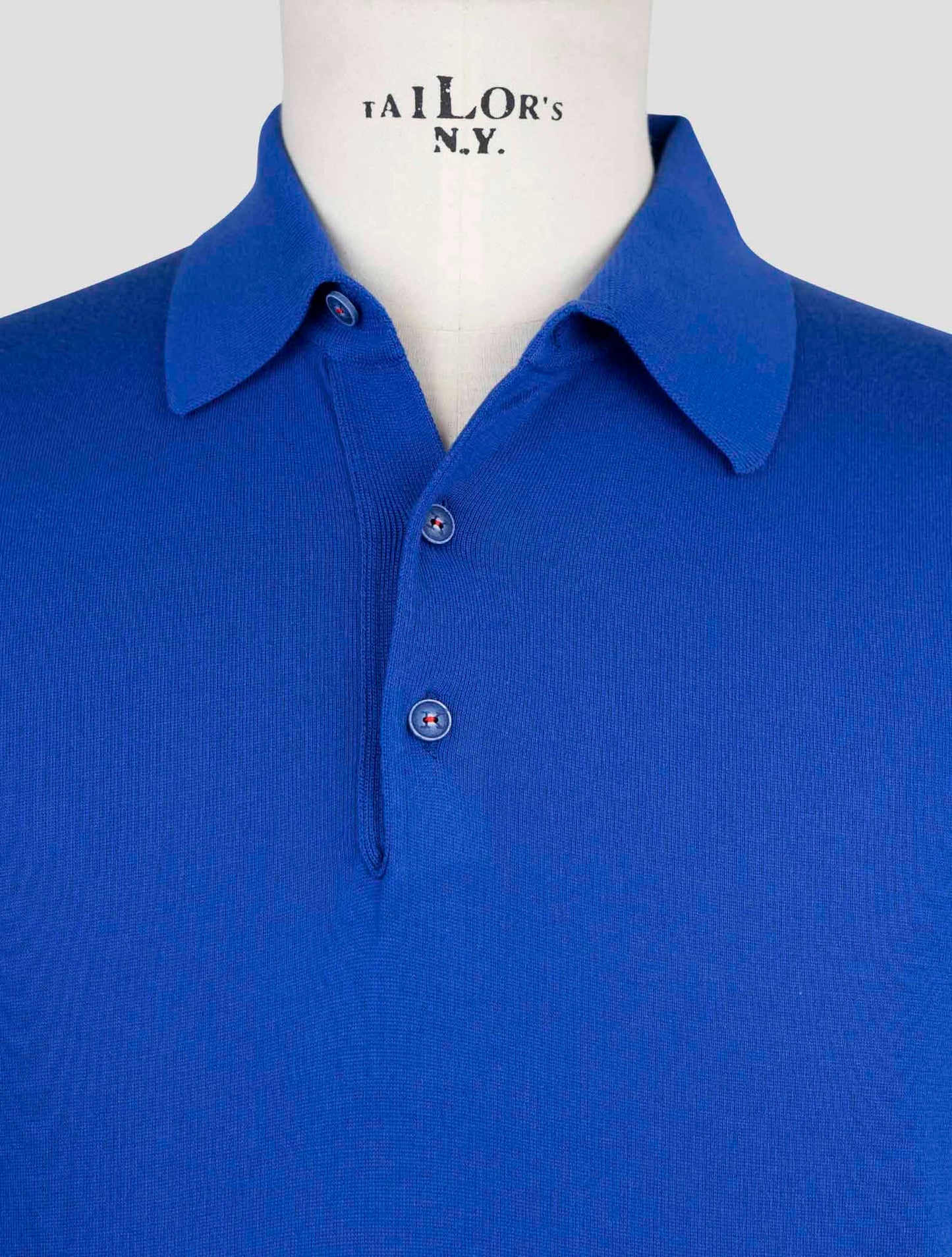 Kiton Blue Cotton Polo