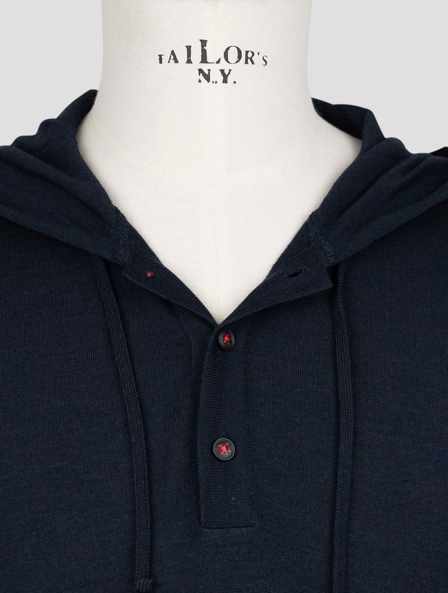 Kiton Blue Cashmere Silk Sweater Hoodie