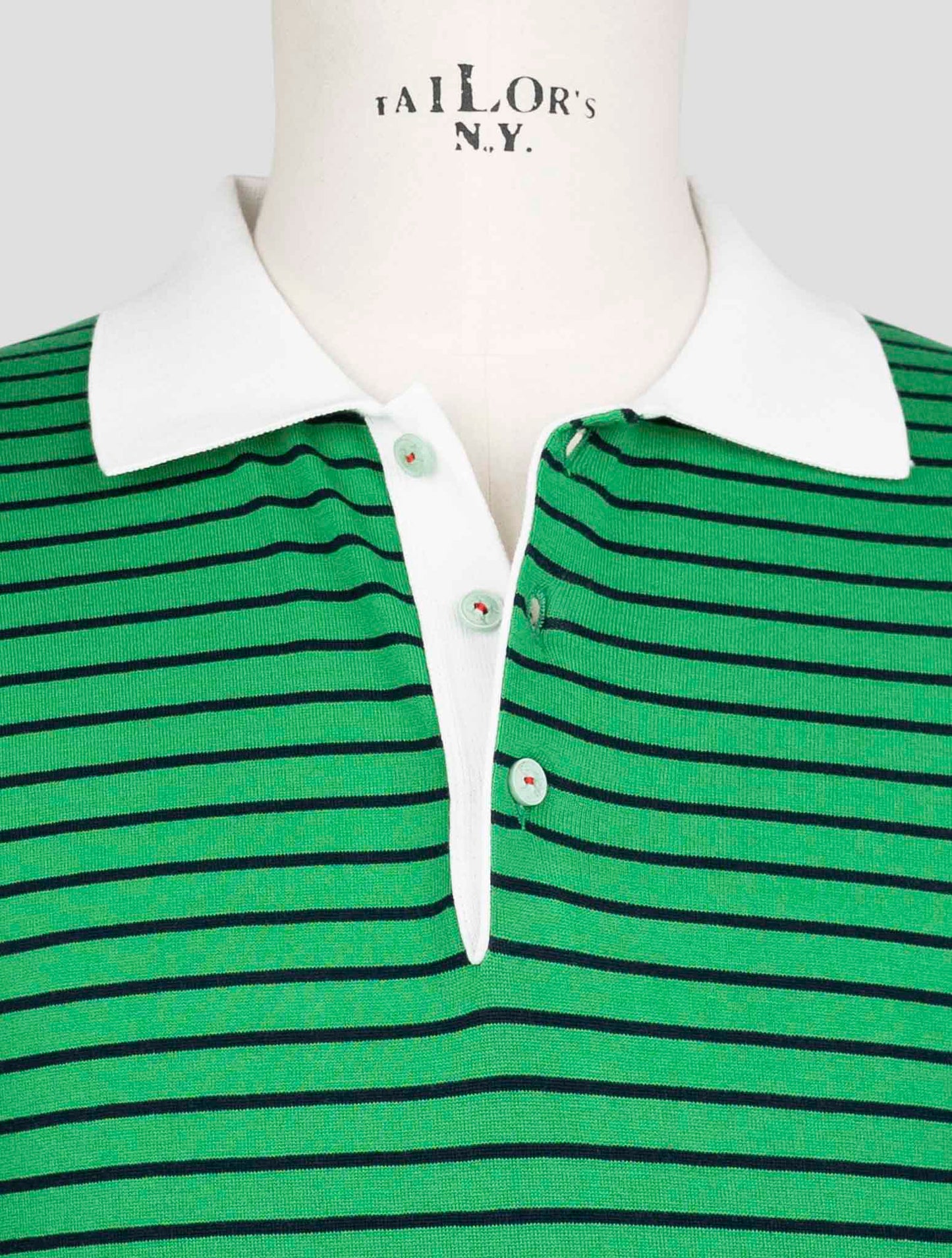 Kiton Green Blue Cotton Polo