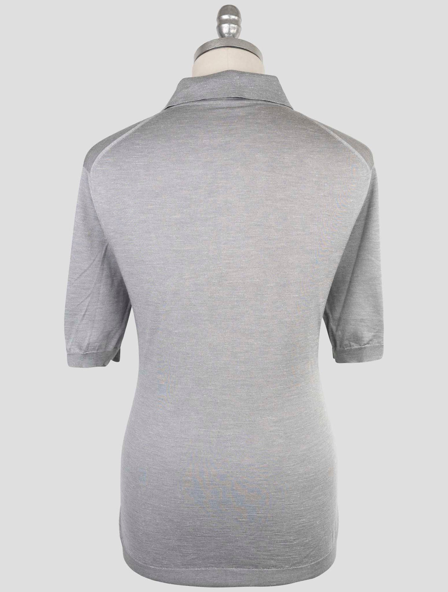 Kiton Gray Silk Cashmere Linen Polo