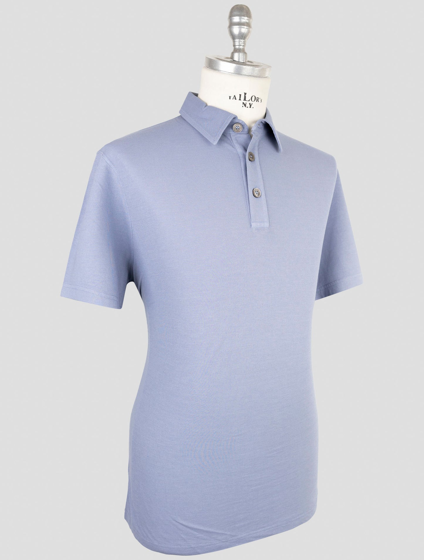 Kiton Blue Cotton Polo