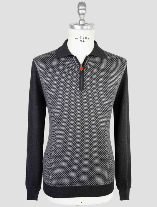 Kiton Blue Cashmere Silk Sweater Polo