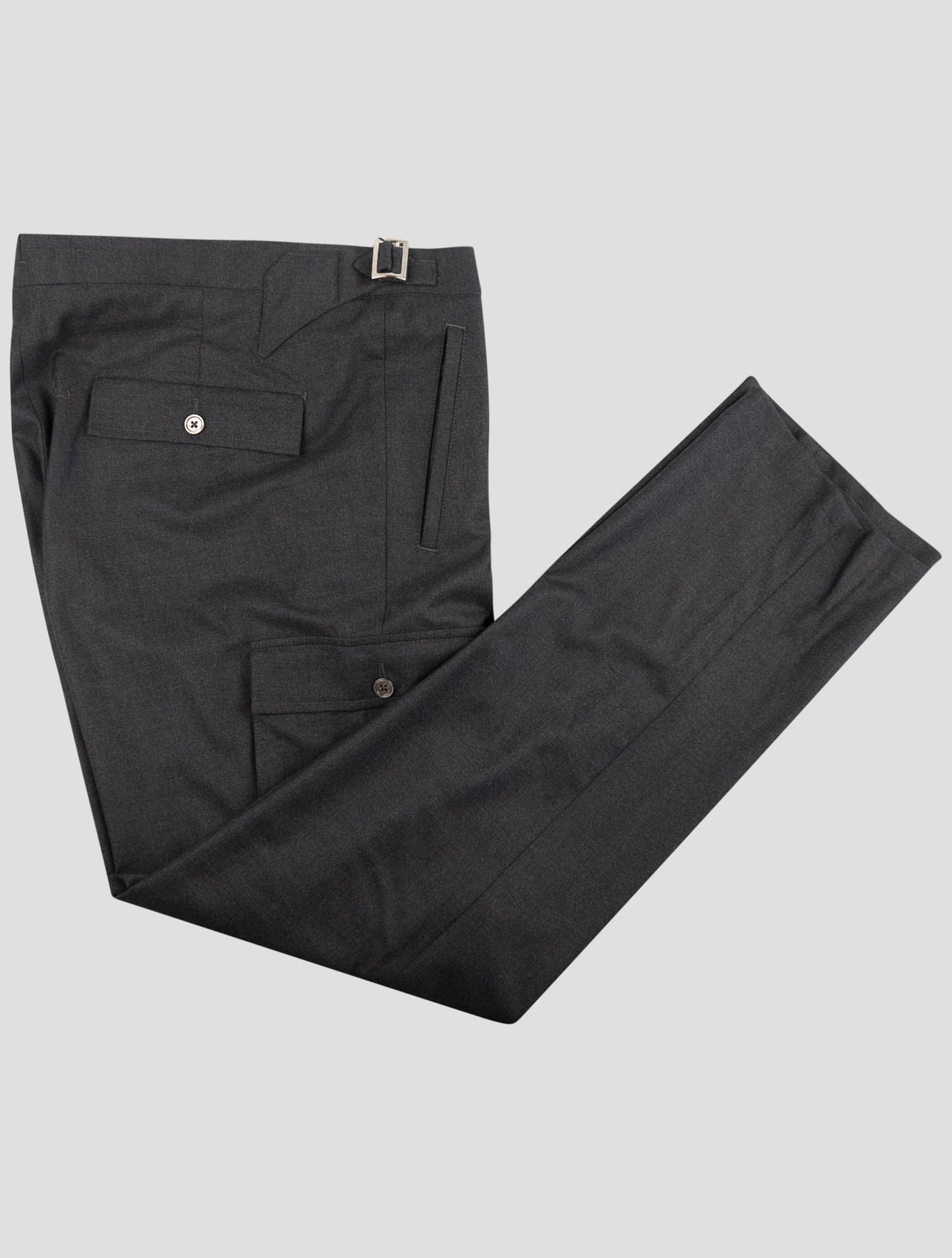 Kiton Gray Virgin Wool Cargo Pants