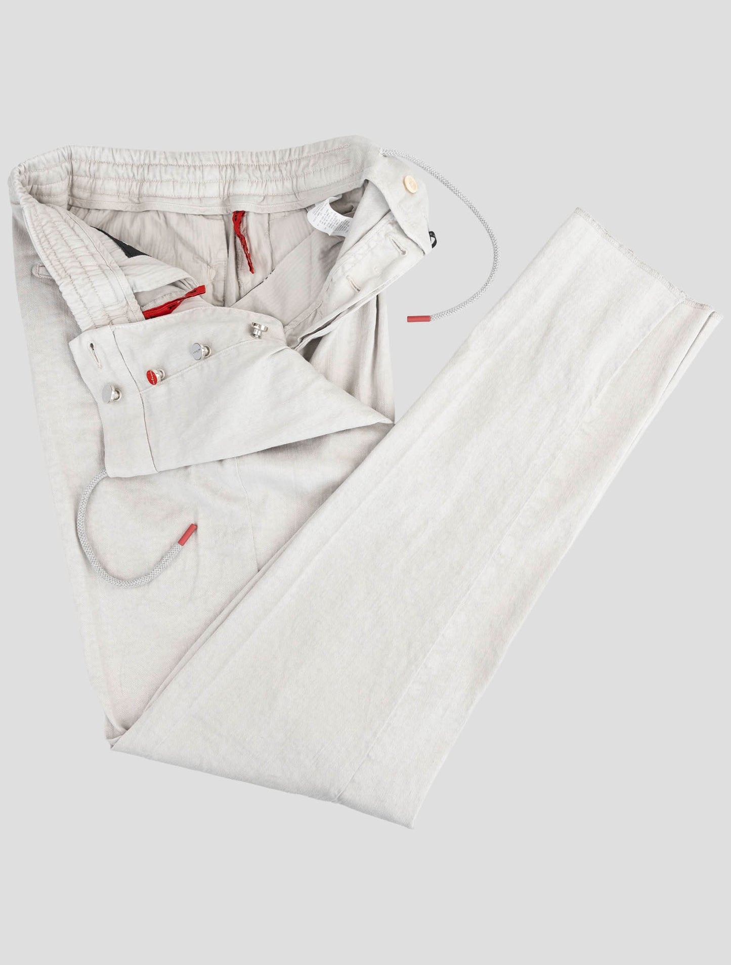 Kiton Gray Linen Cotton Ea Pants