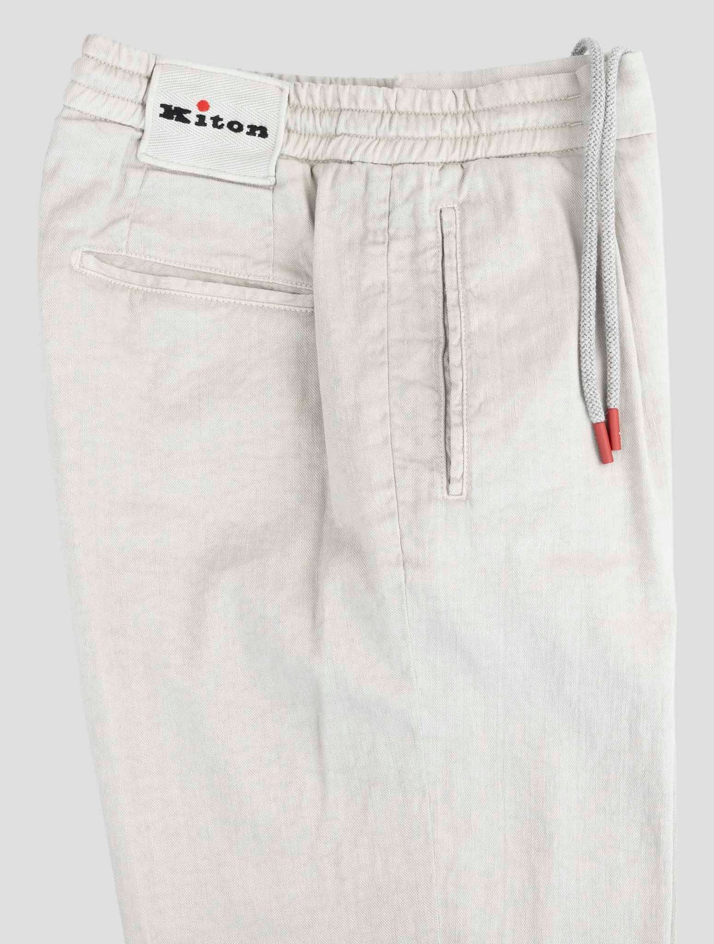 Kiton Gray Linen Cotton Ea Pants