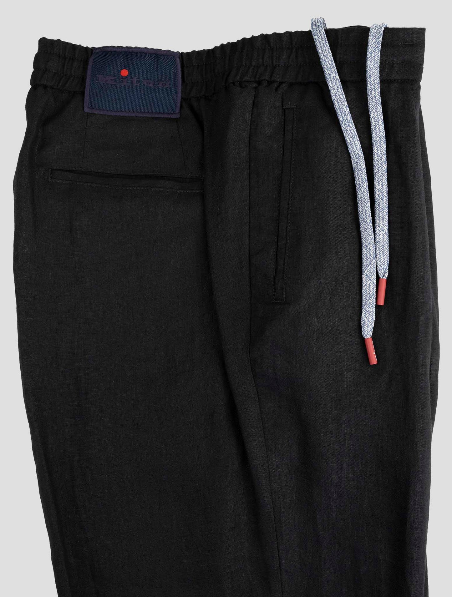 Kiton Black Linen Pants