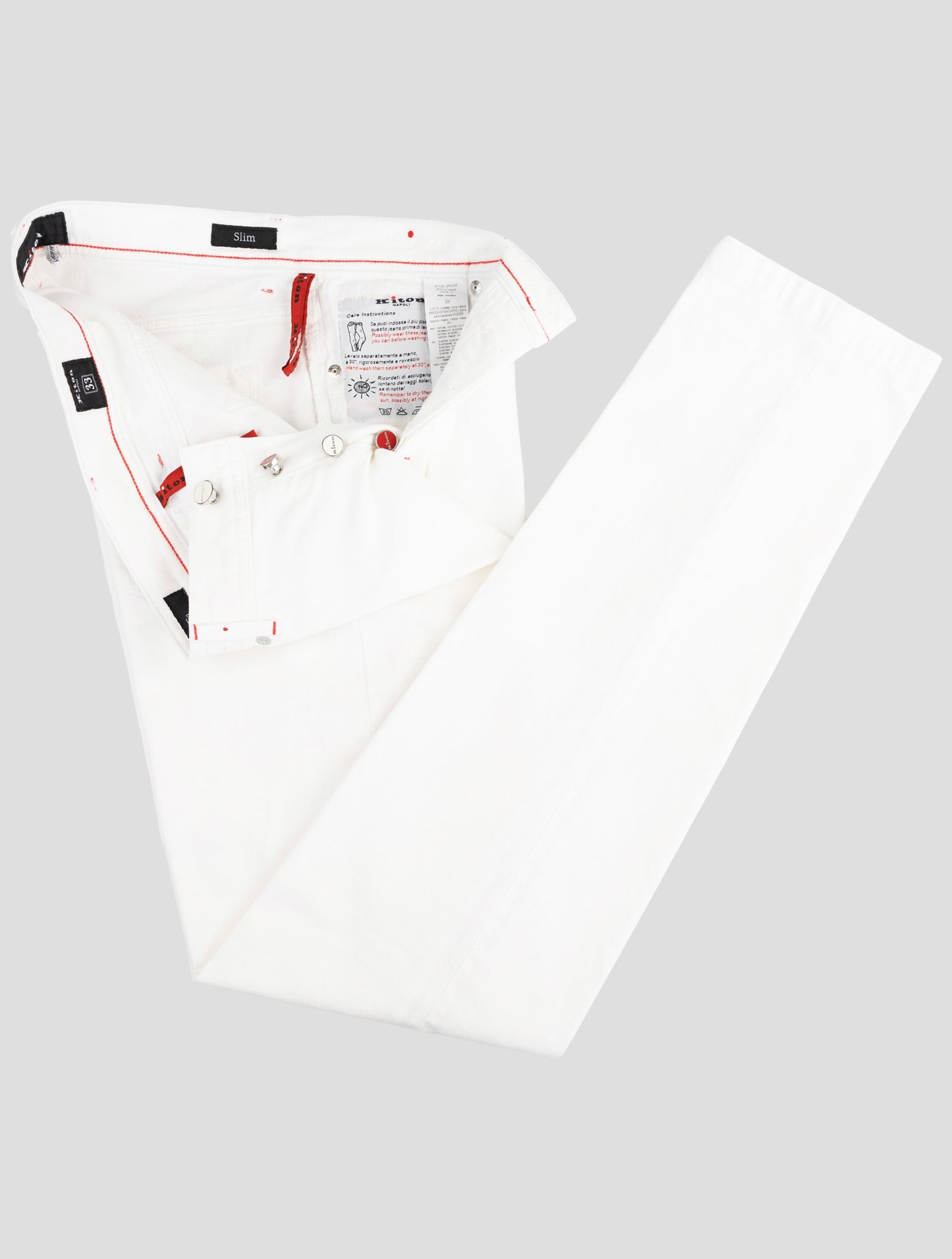 Kiton White Cotton Ea Jeans