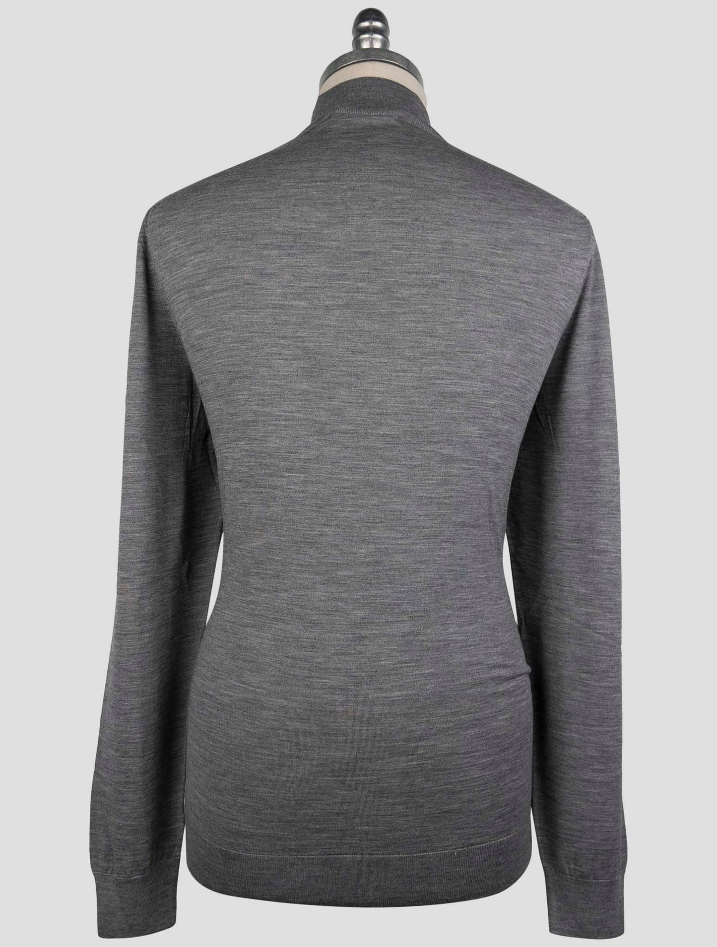 Kiton Gray Wool Sweater Hakf Neck