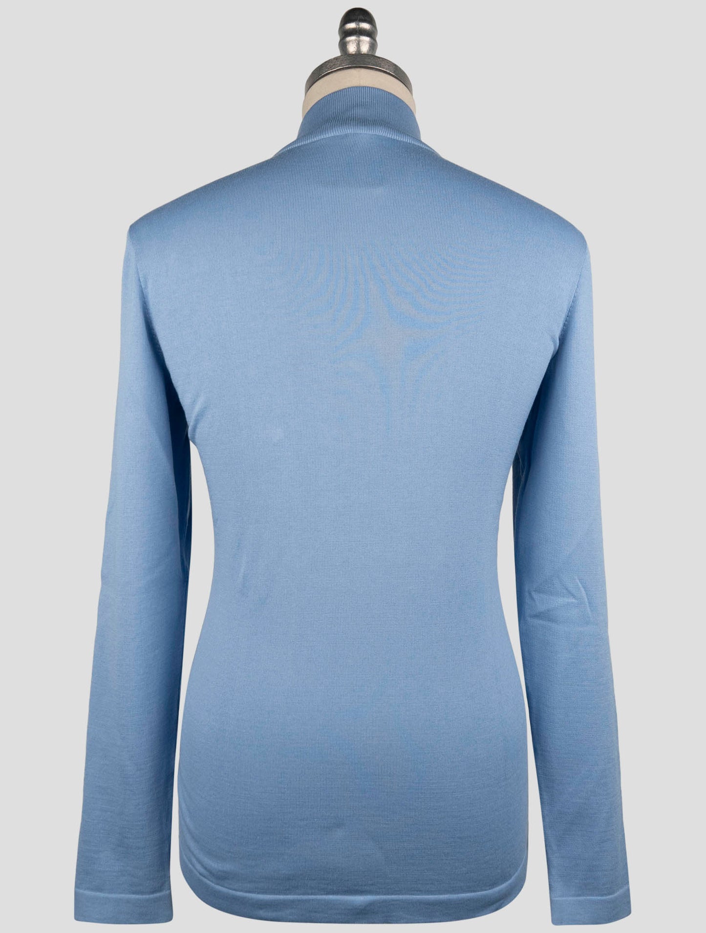 Kiton Light Blue Cotton Sweater Half Zip